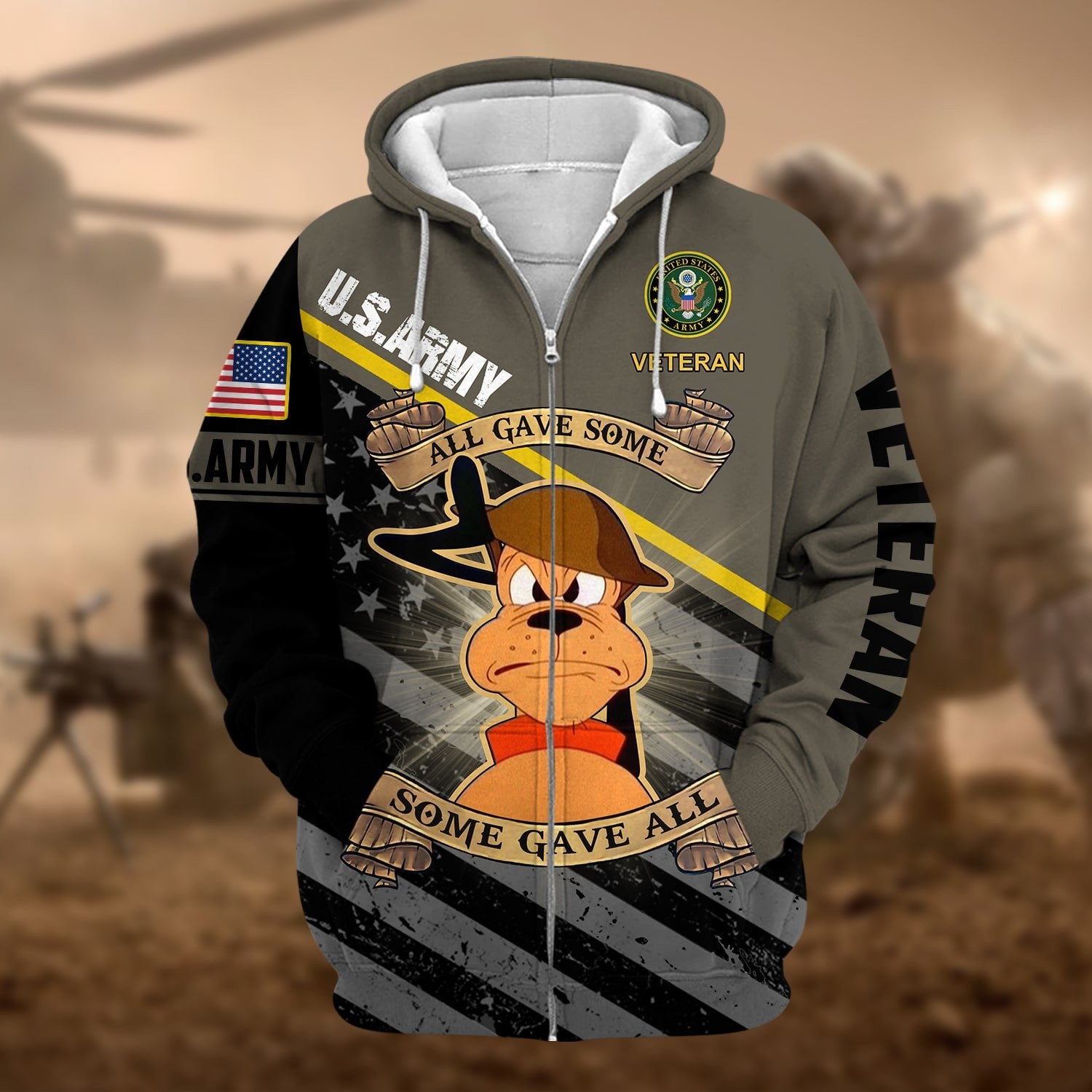 Unique U.S.ARMY Veteran Zip Hoodie PVC251101
