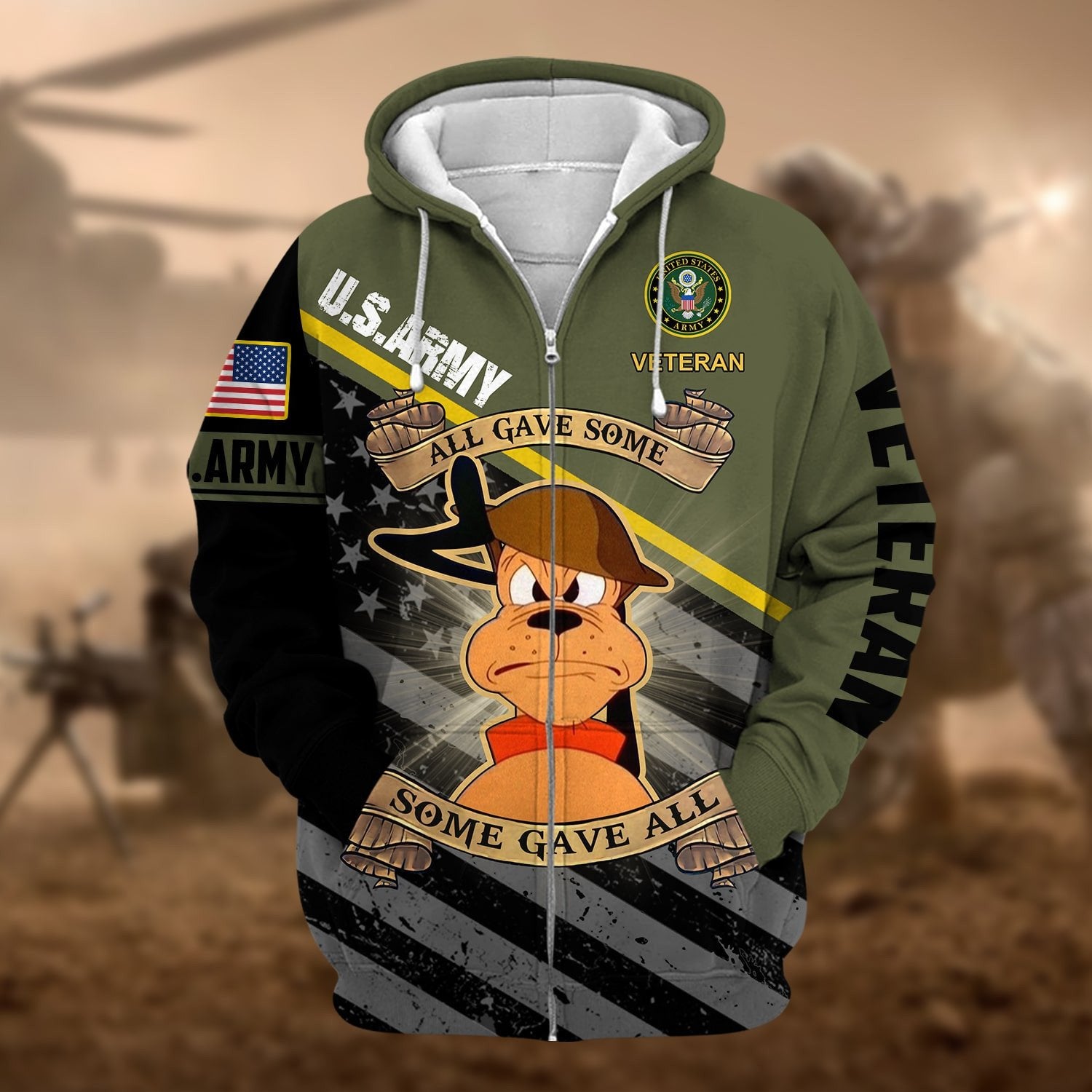 Unique U.S.ARMY Veteran Zip Hoodie PVC251101