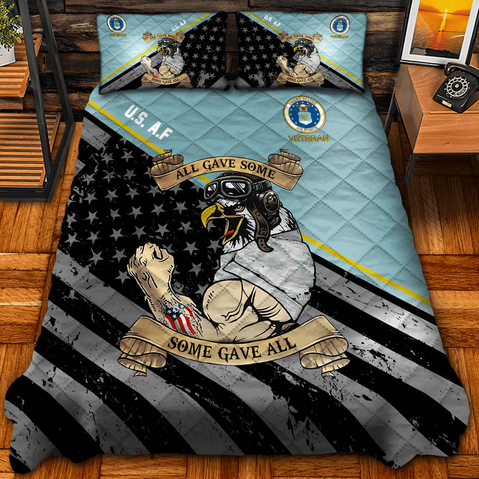Premium Multiple US Military Services Veteran Bedding Set PVC231102