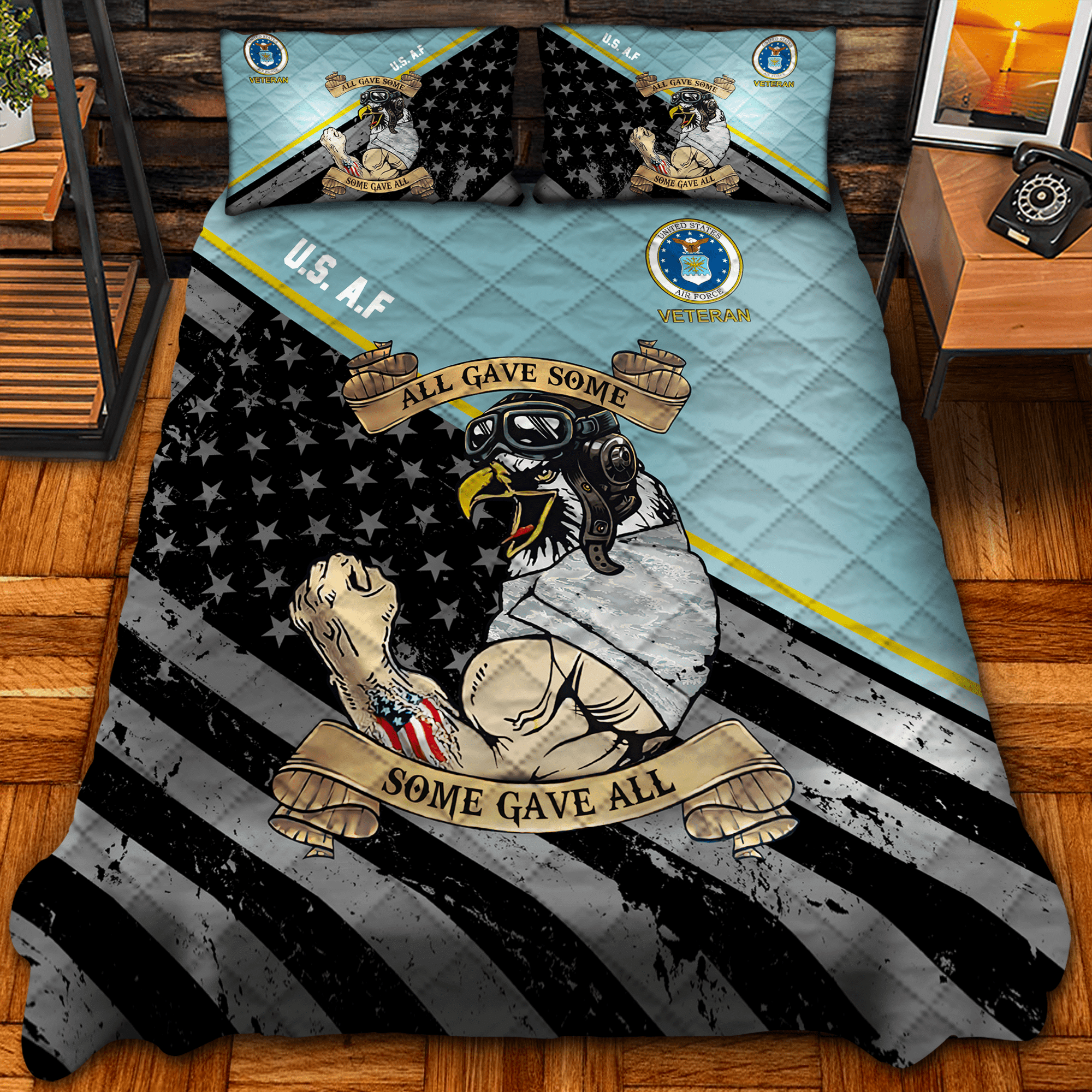 Premium Multiple US Military Services Veteran Bedding Set PVC231102