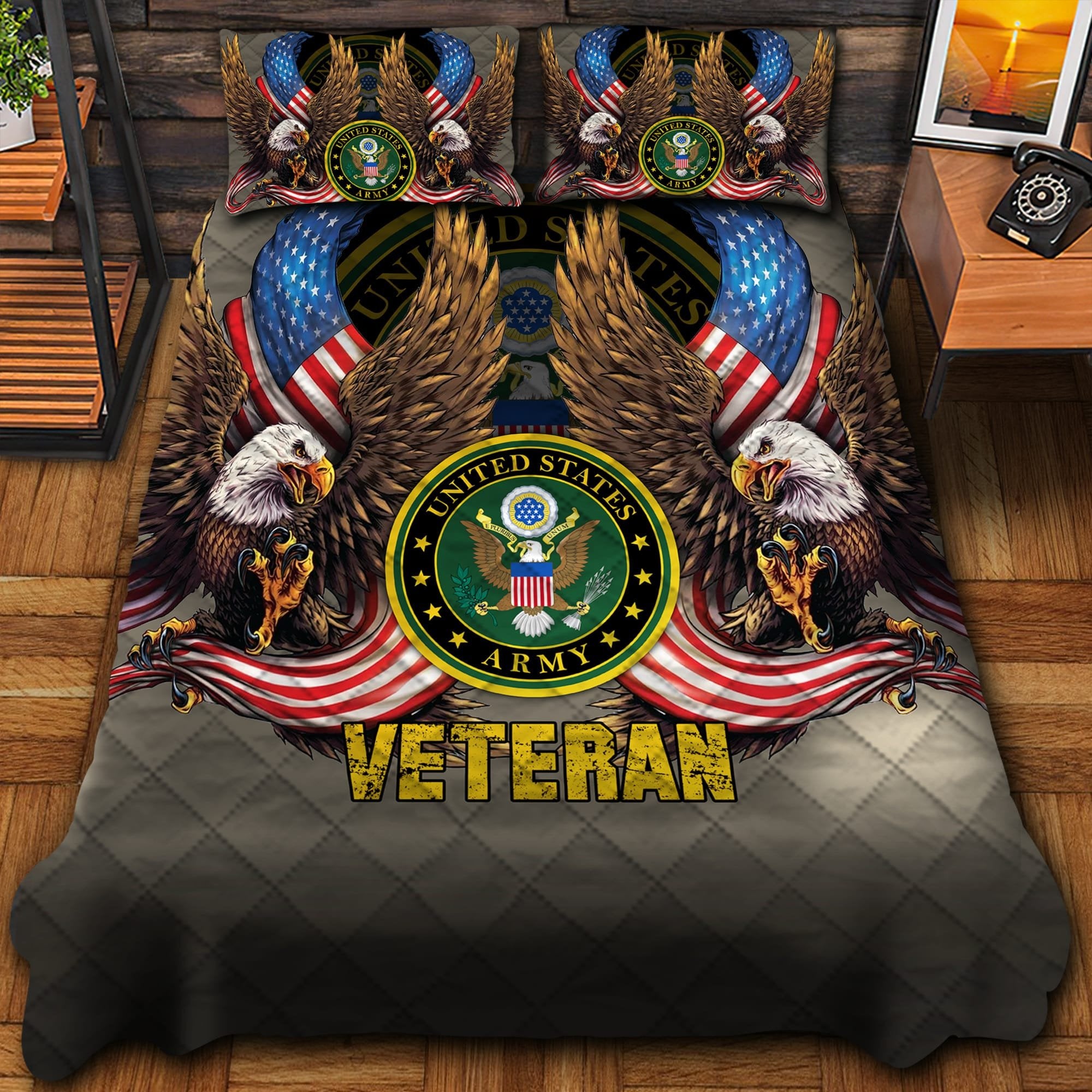 Premium Multiple US Military Services Veteran Bedding Set PVC091202