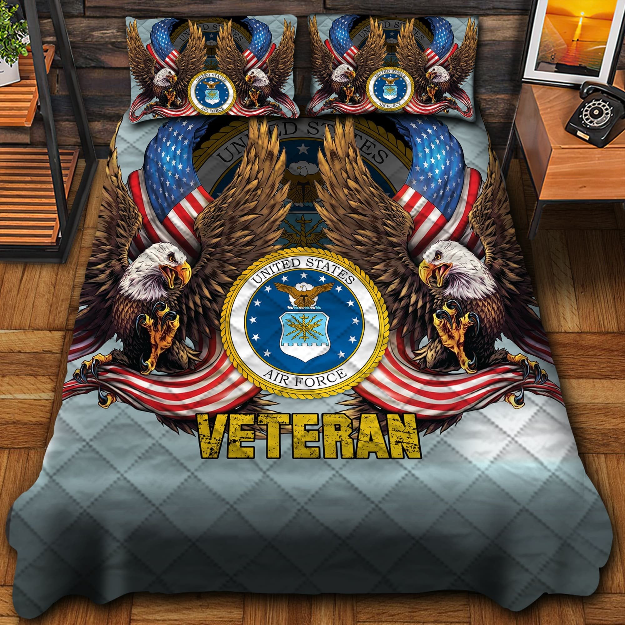 Premium Multiple US Military Services Veteran Bedding Set PVC091202