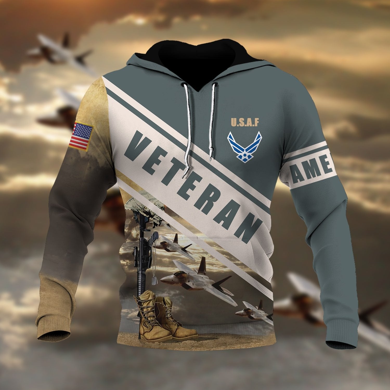 Premium Multiple US Military Services Veteran Hoodie PVC281202