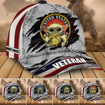 Premium Multiple US Military Services Veteran 3D Cap PVC25120202