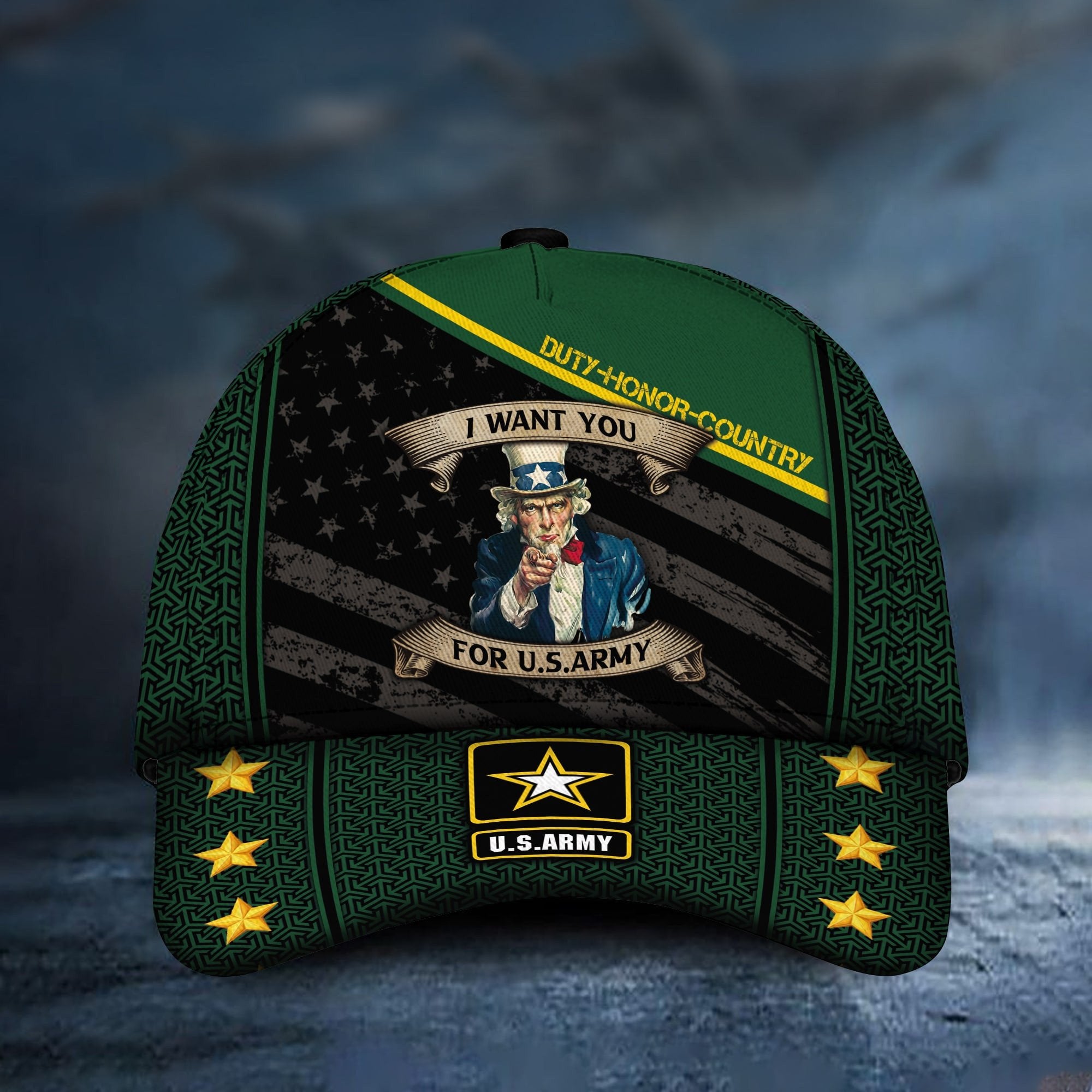 Premium Multiple US Military Services Veteran 3D Cap PVC281201