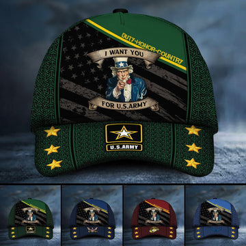 Premium Multiple US Military Services Veteran 3D Cap PVC281201
