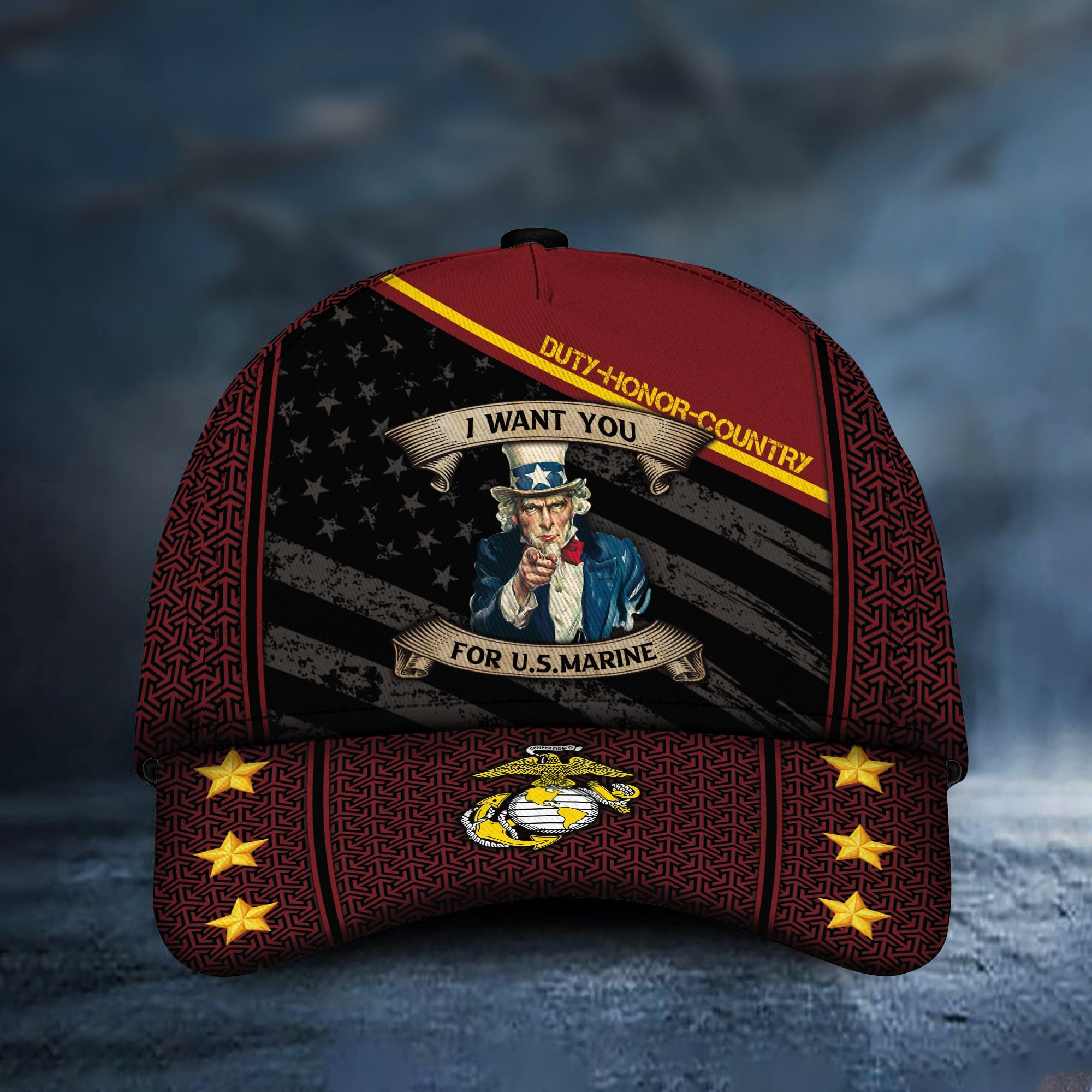 Premium Multiple US Military Services Veteran 3D Cap PVC281201