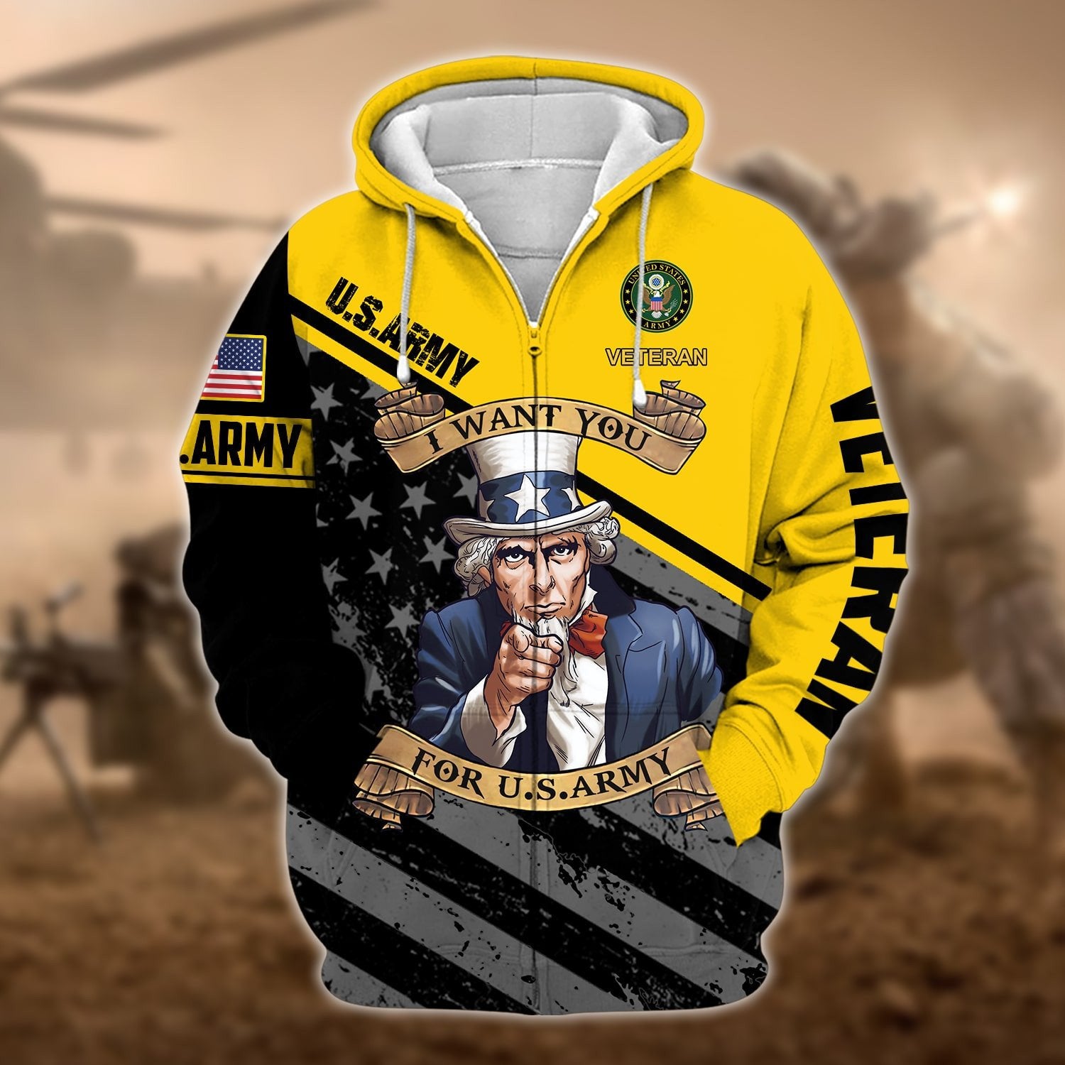 Premium Multiple US Military Services Veteran Zip Hoodie PVC271203