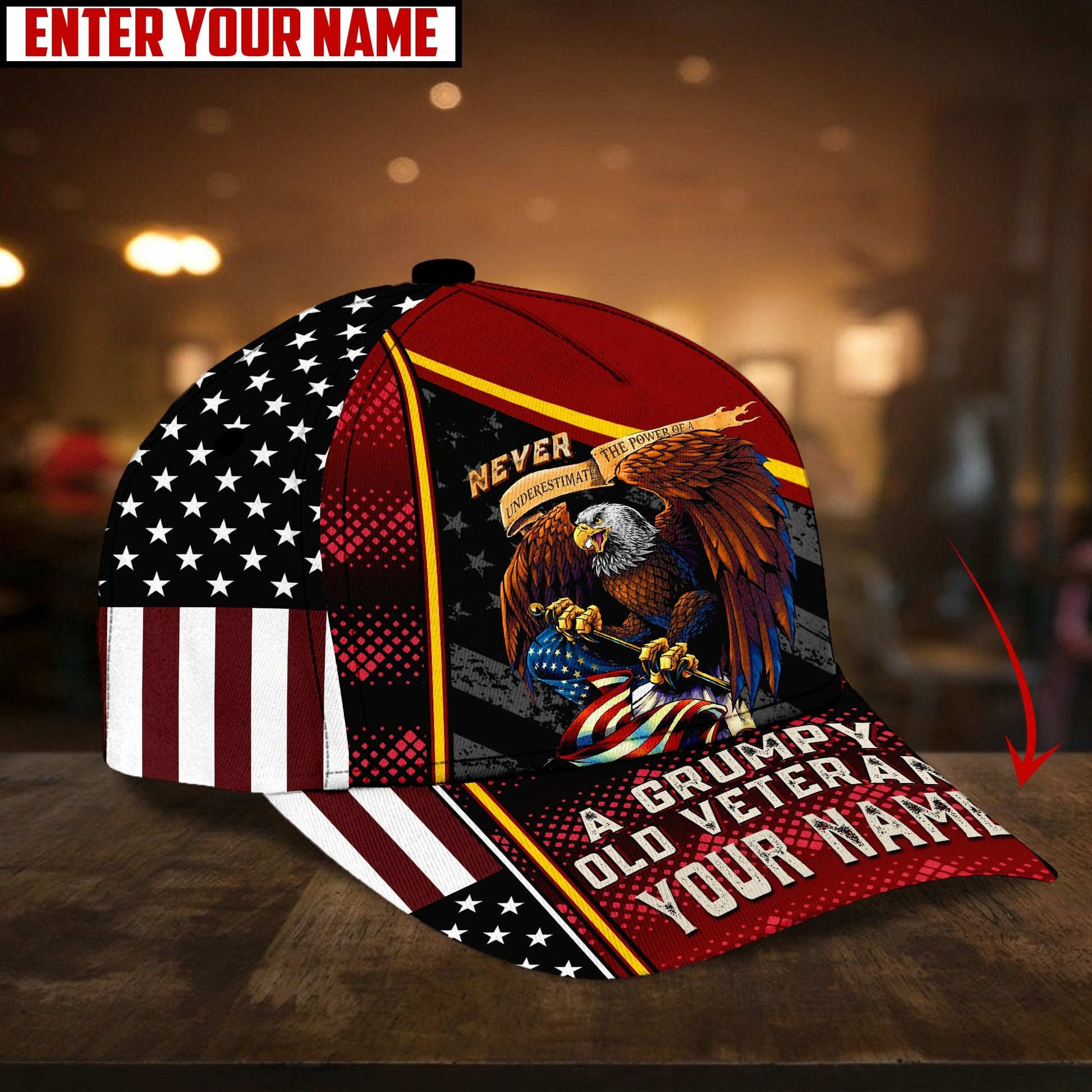 Never Underestimate The Power Of A Grumpy Old Veteran Personalize 3D Cap TVN080106