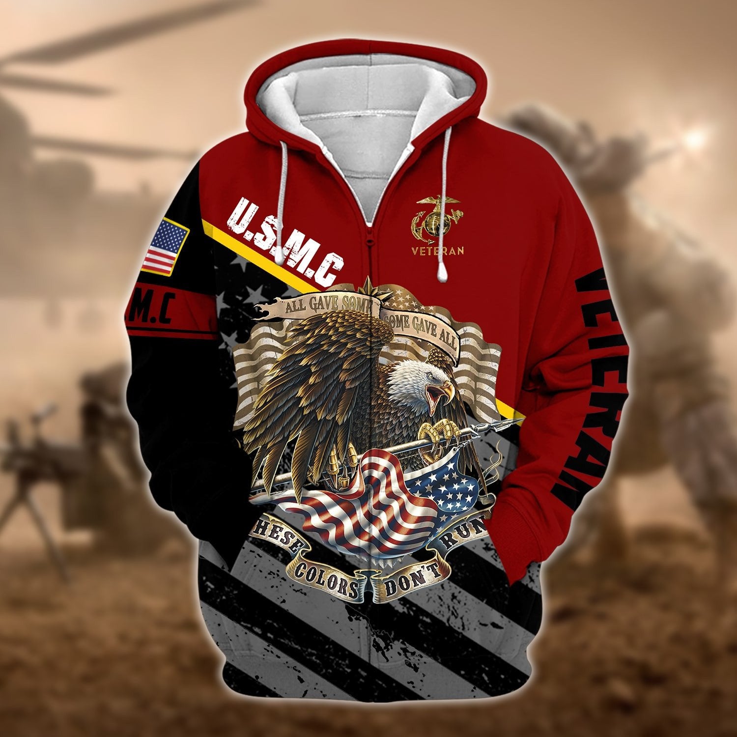 Unique U.S Veteran These Colors Don't Run Zip Hoodie TVN080101