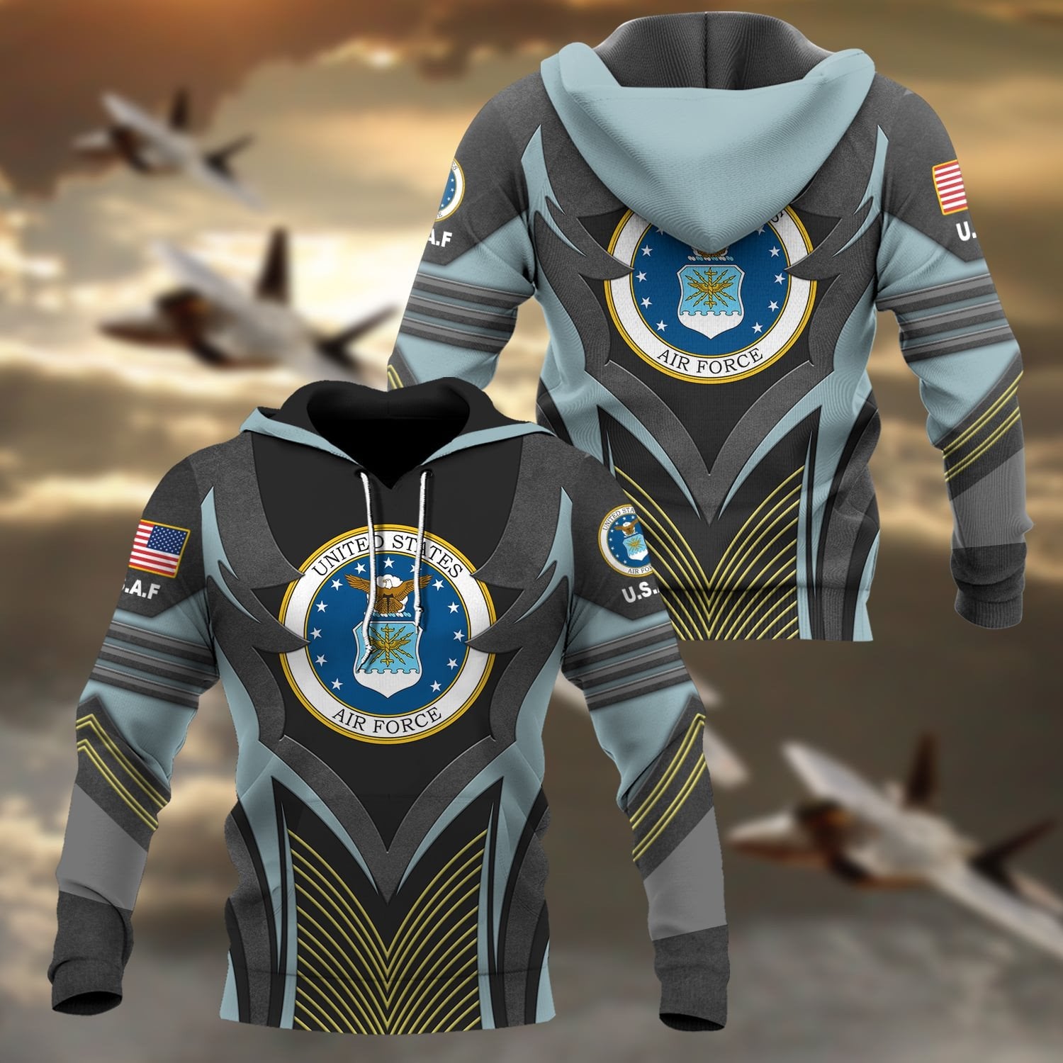 Premium Multiple US Military Services Veteran Hoodie PVC120101