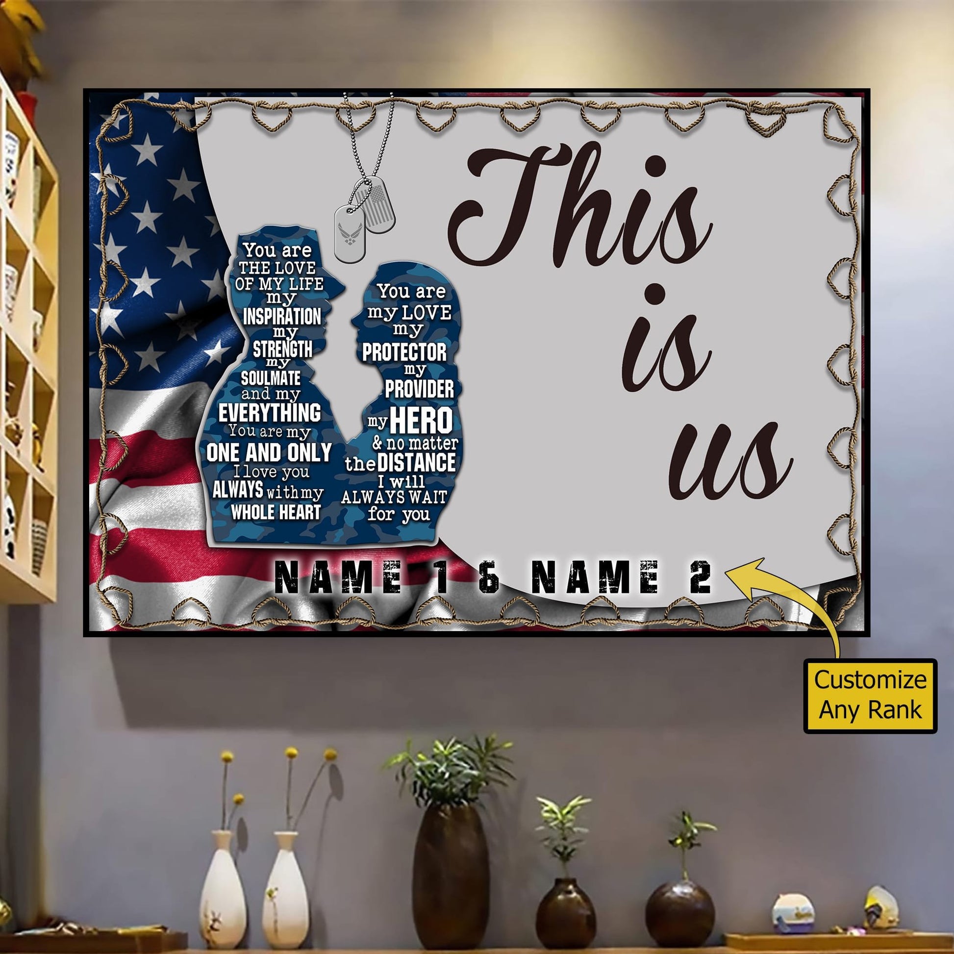 Premium Multiple US Military Services Veteran Personalize Canvas PVC130104