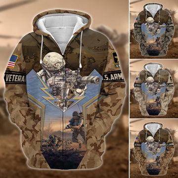 Unique U.S. Army Veteran Zip Hoodie PVC120103