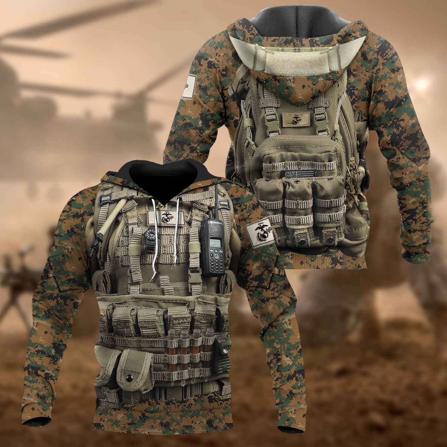 Unique Multiple Service Veteran Hoodie PVC190101