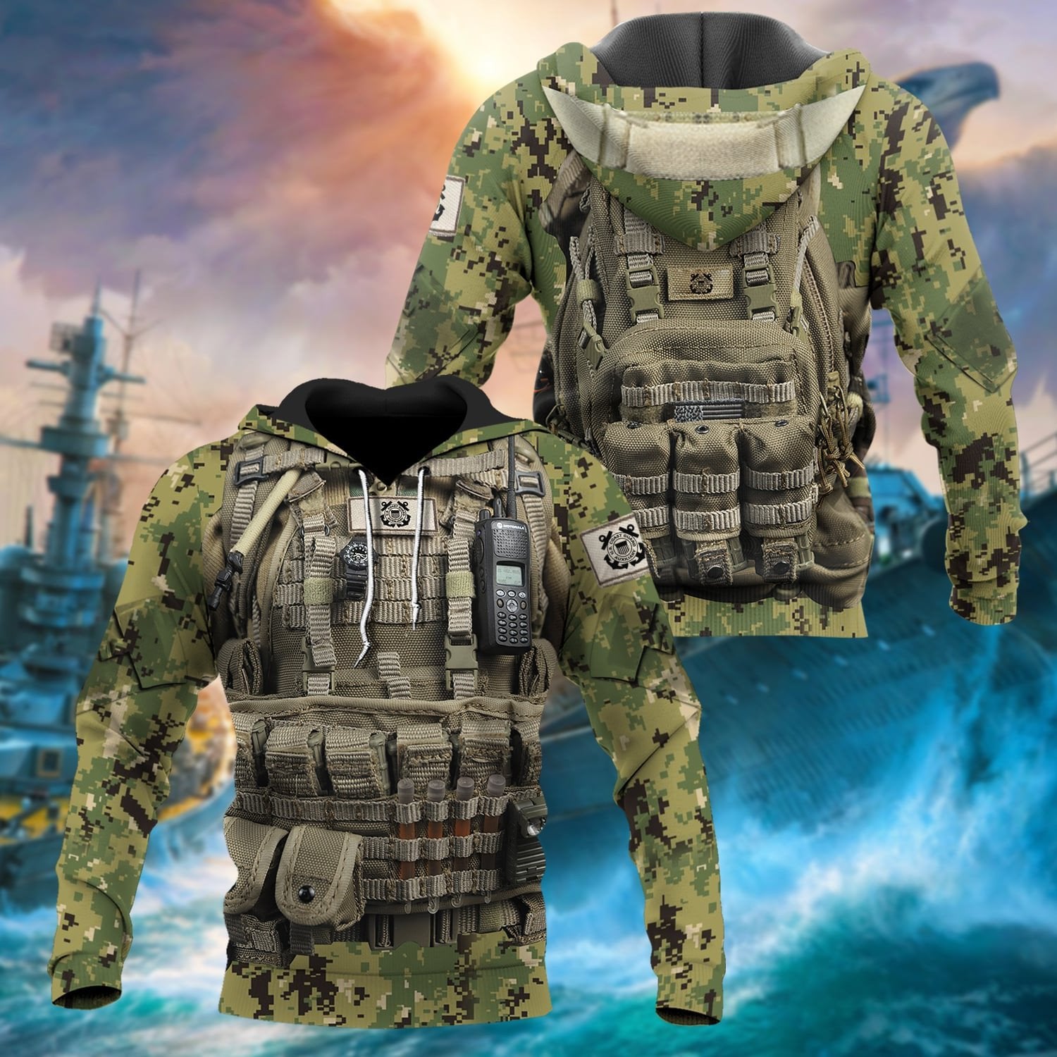 Unique Multiple Service Veteran Hoodie PVC190101