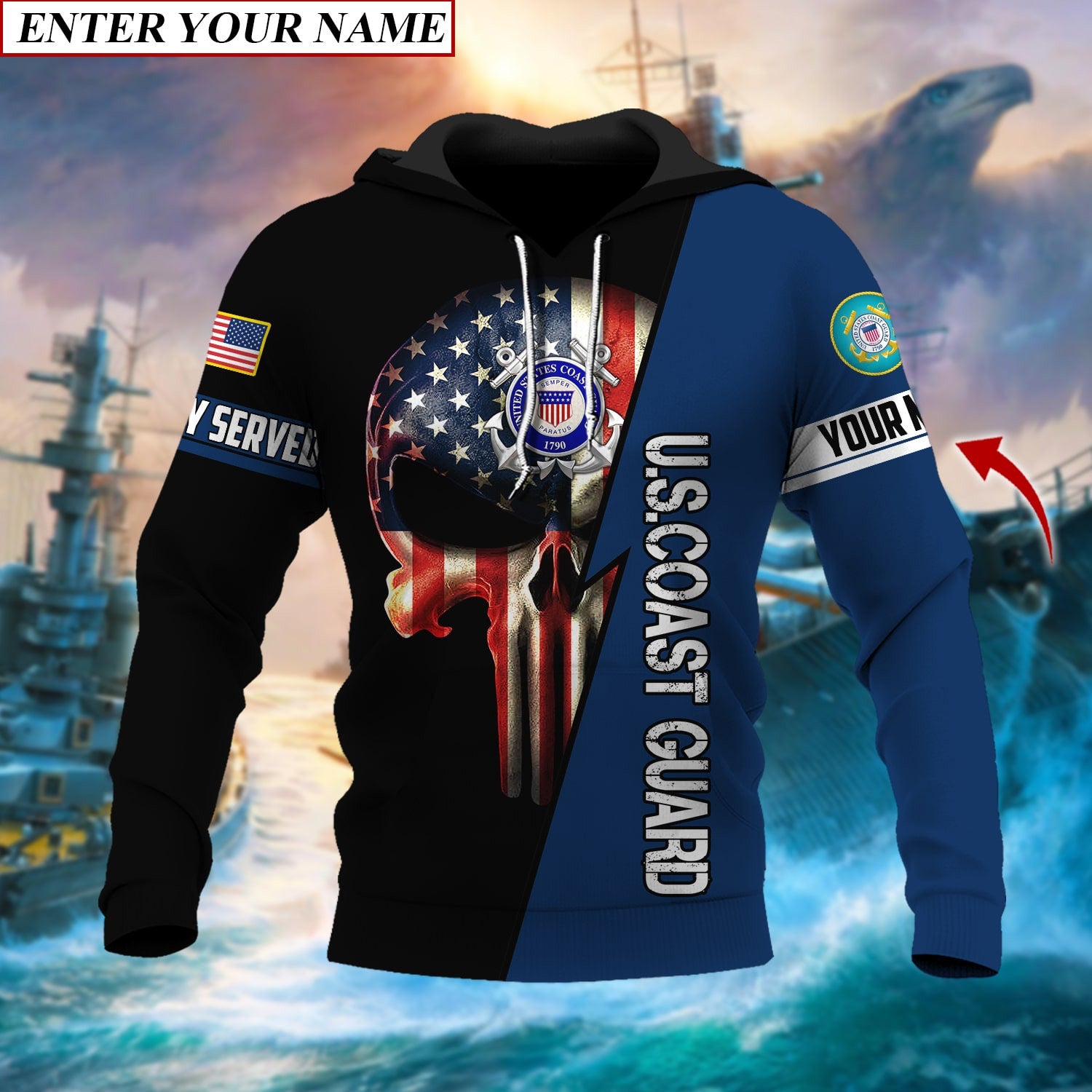 Personalised Premium The Punisher Veteran Hoodie TVN230101