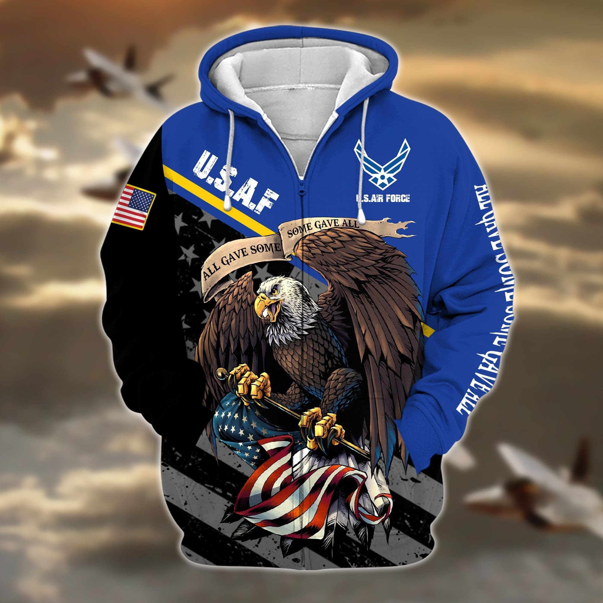 Premium Multiple US Military Services Veteran Zip Hoodie TH15122521