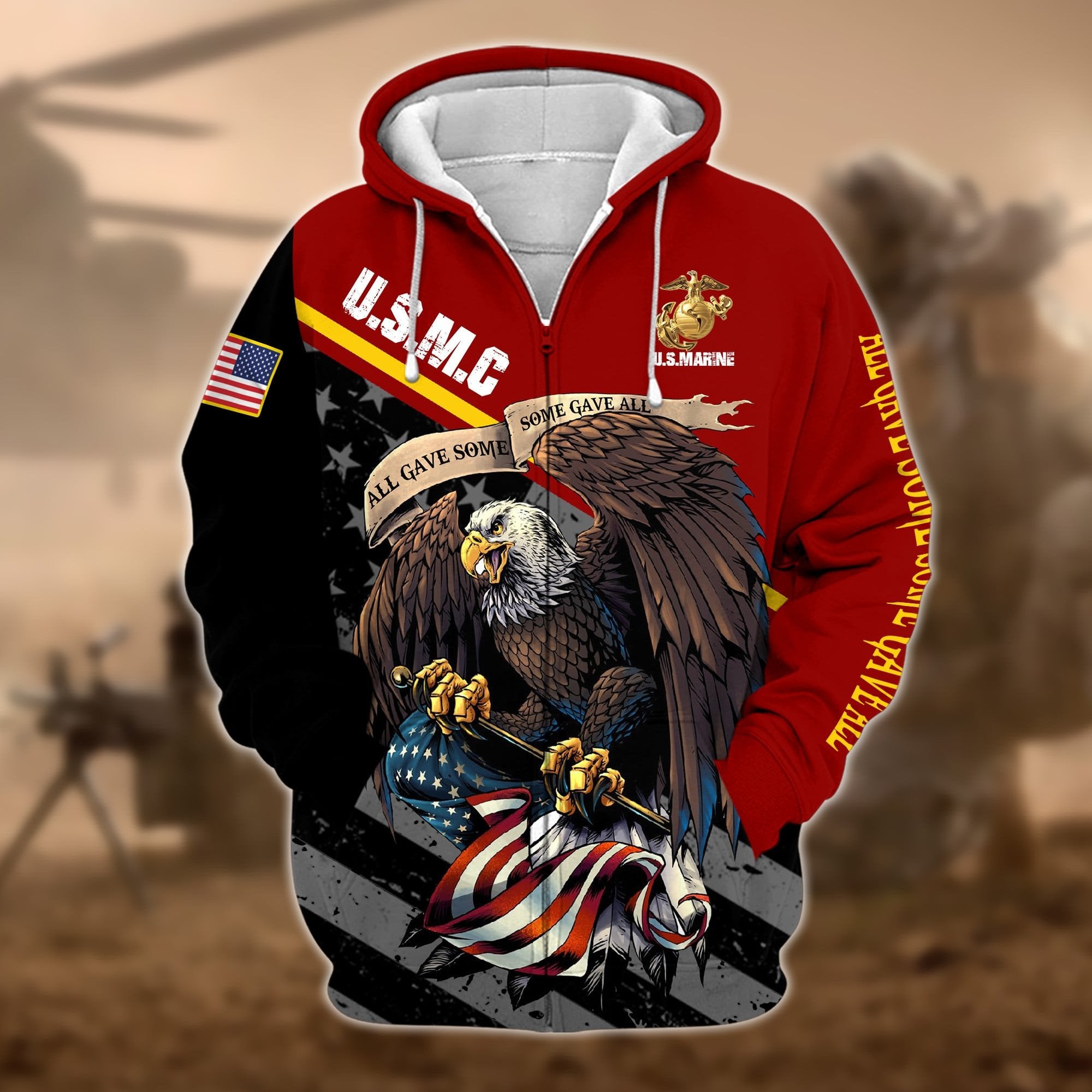 Premium Multiple US Military Services Veteran Zip Hoodie TH15122521