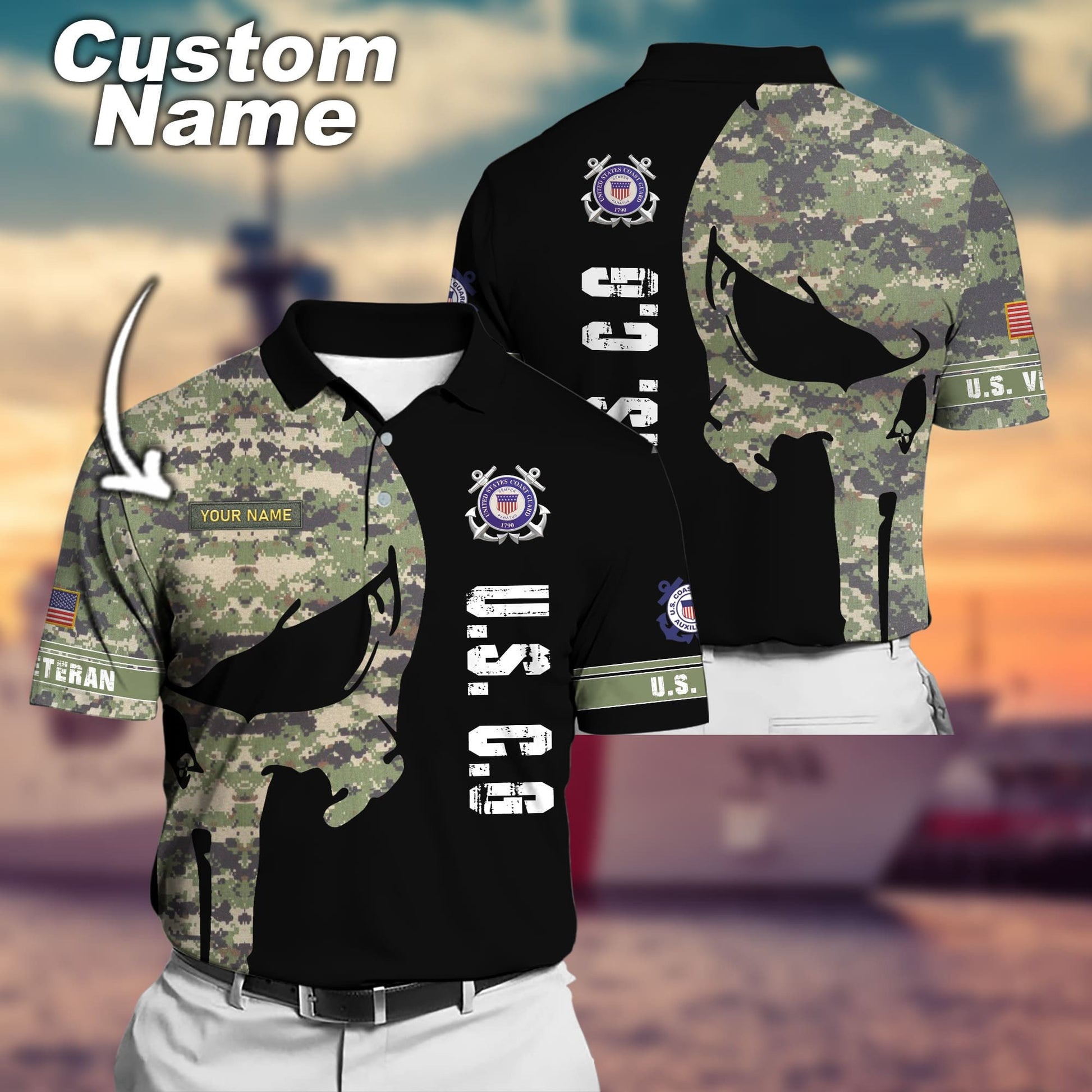 Premium Multiple US Military Services Veteran Personalize Polo Shirt PVC24010302