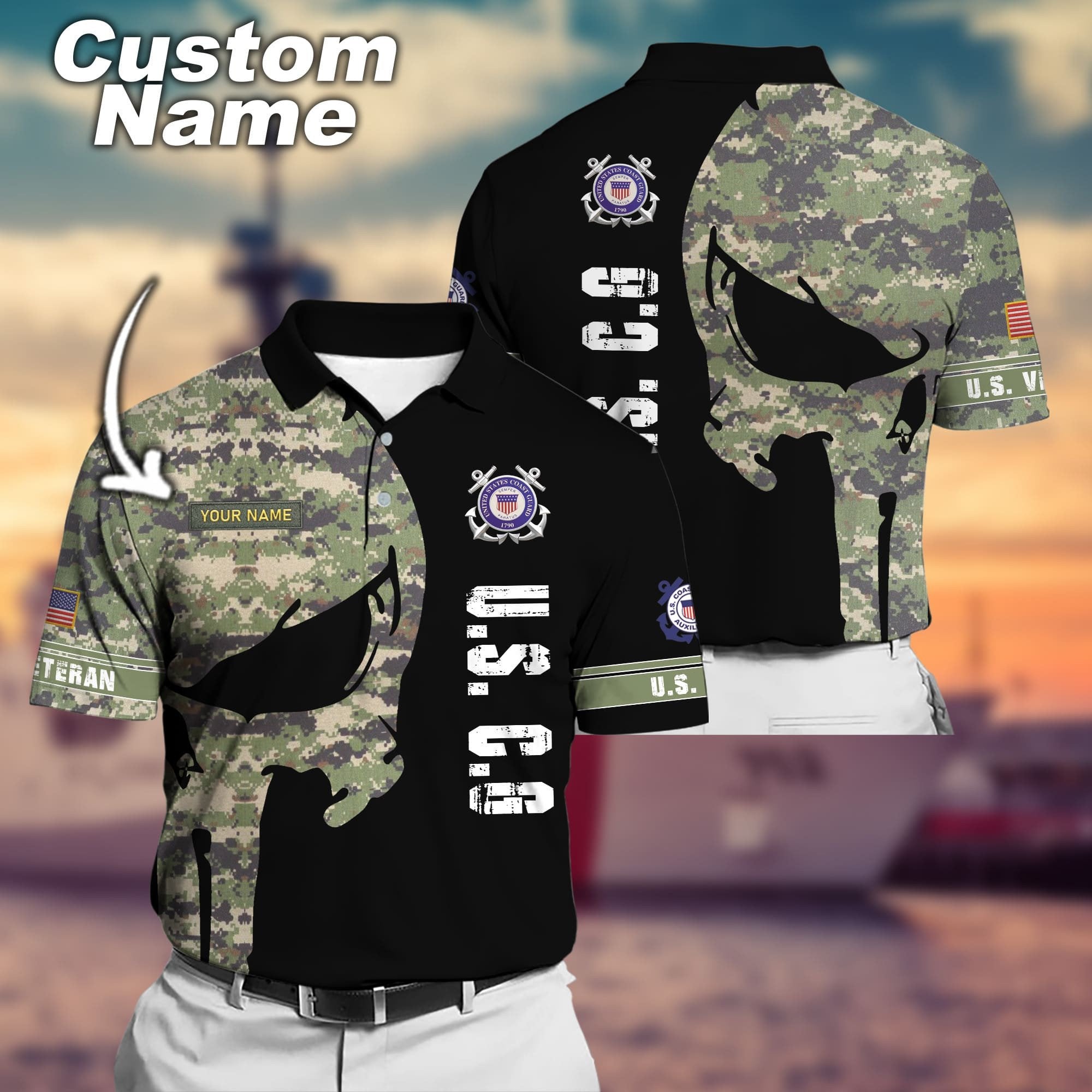 Premium Multiple US Military Services Veteran Personalize Polo Shirt PVC24010302