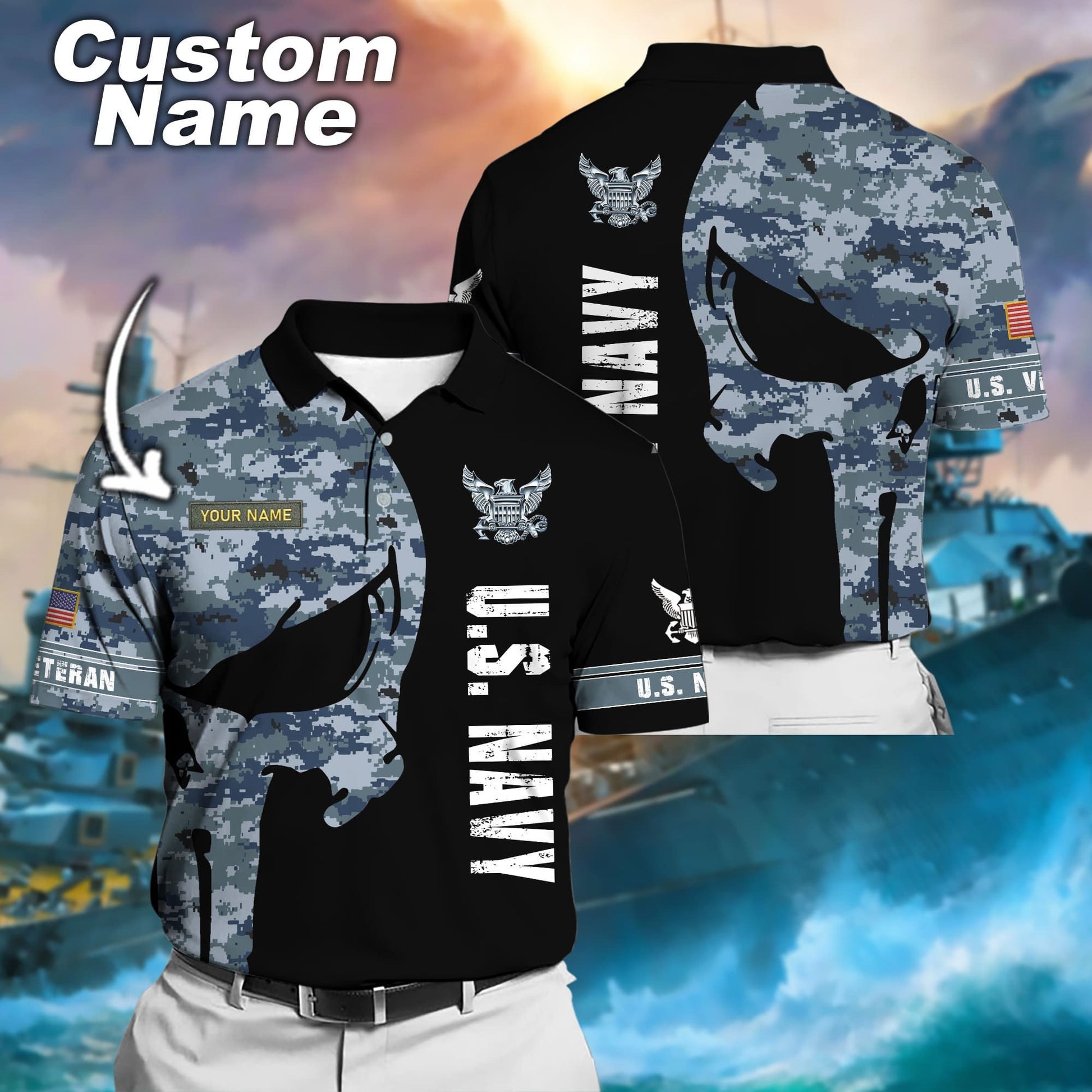 Premium Multiple US Military Services Veteran Personalize Polo Shirt PVC24010302
