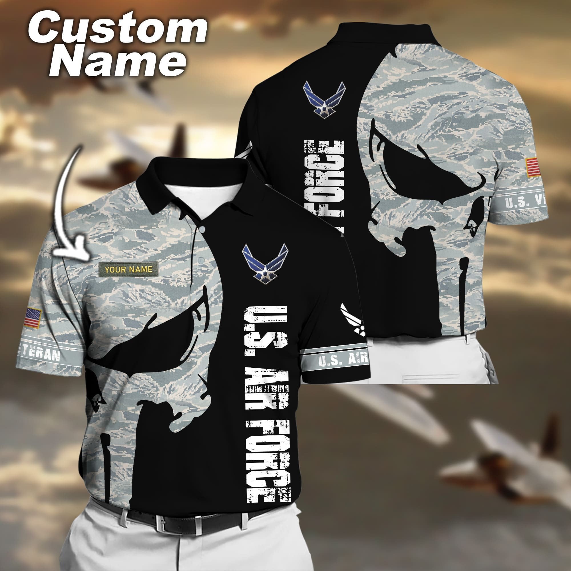 Premium Multiple US Military Services Veteran Personalize Polo Shirt PVC24010302