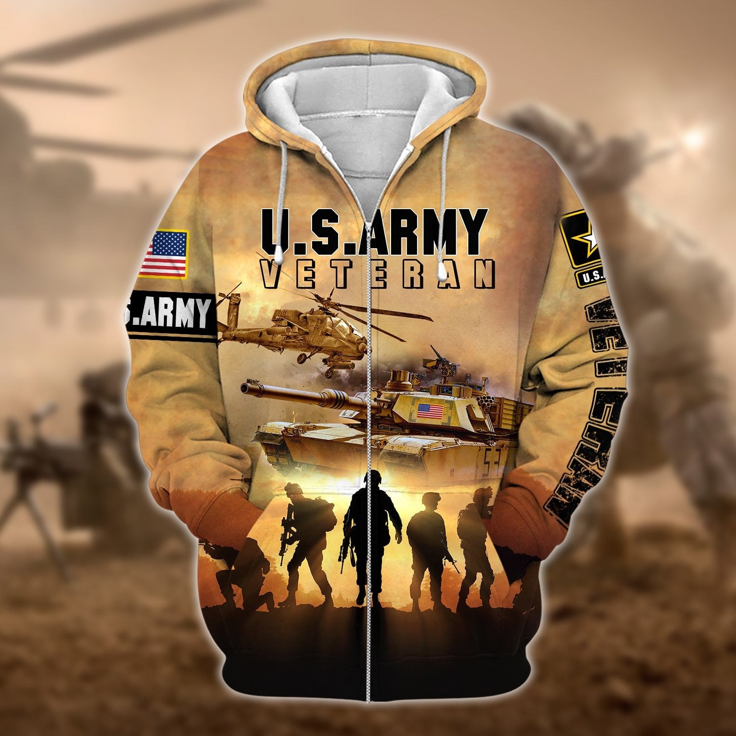 Premium U.S. Army Veteran Collection Ziphoodie PVC240101