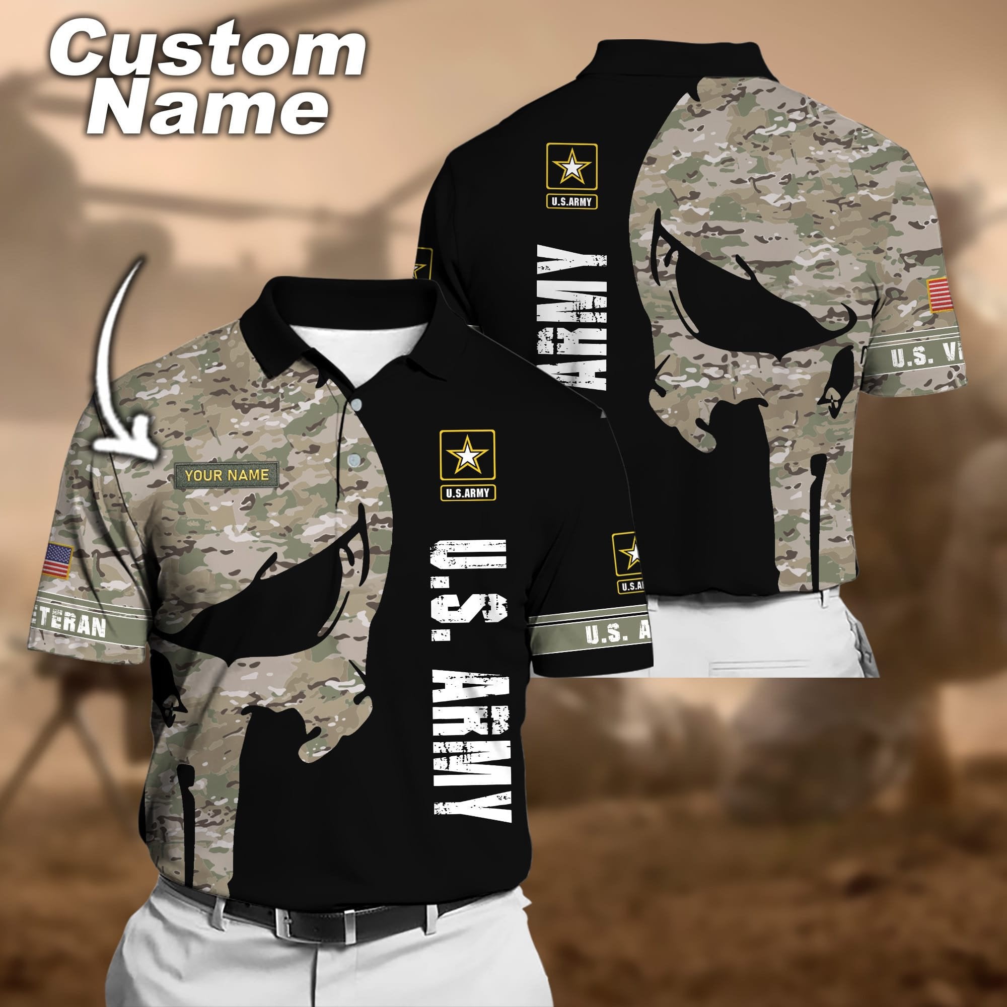 Premium Multiple US Military Services Veteran Personalize Polo Shirt PVC24010302