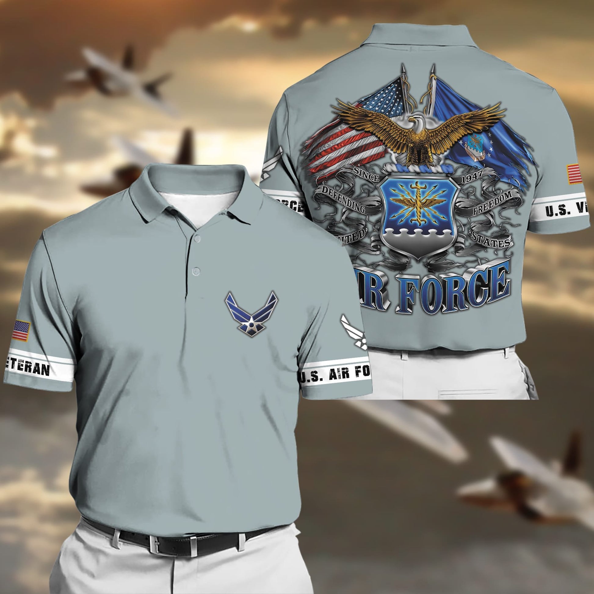 Premium Multiple US Military Services Veteran Polo Shirt PVC250101