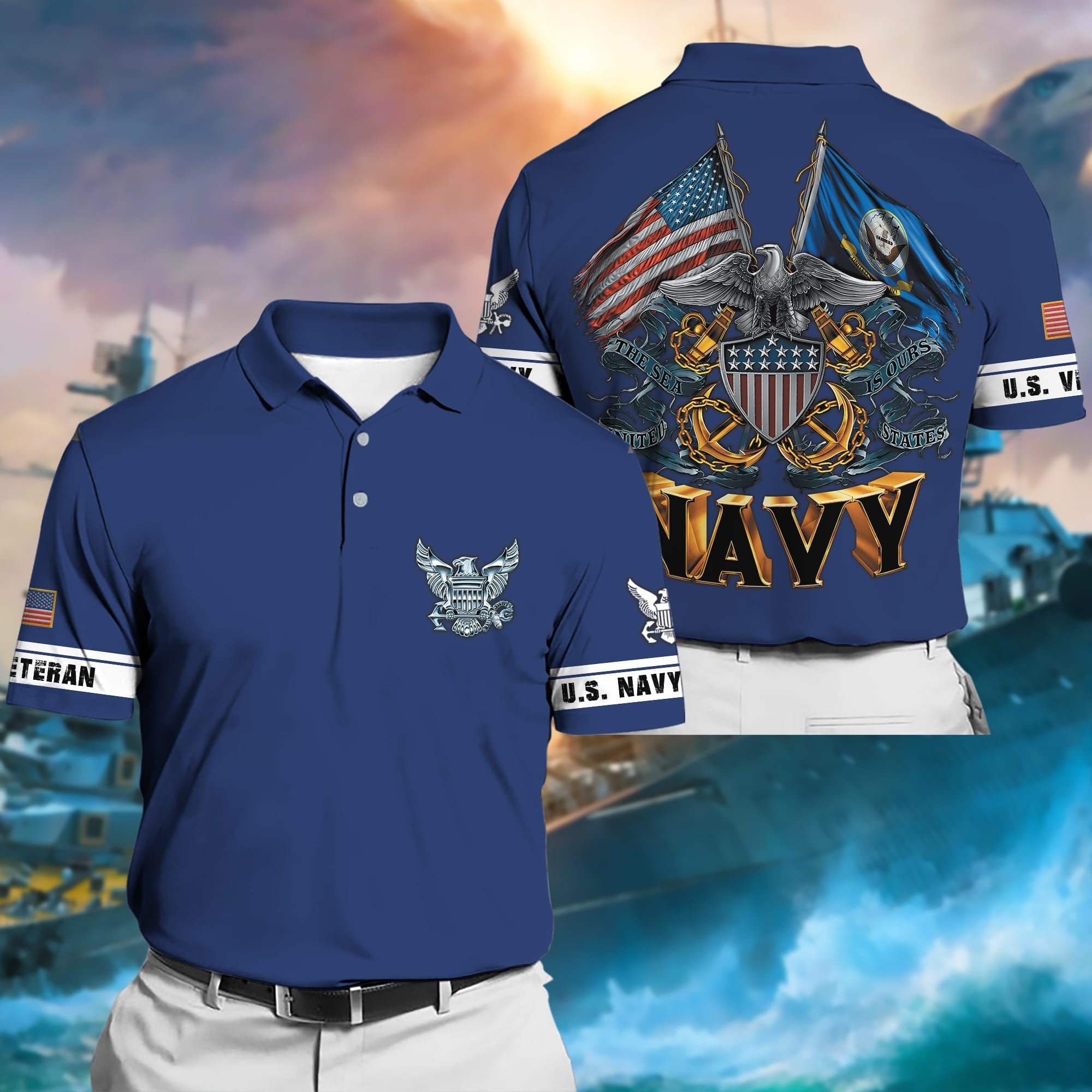 Premium Multiple US Military Services Veteran Polo Shirt PVC250101