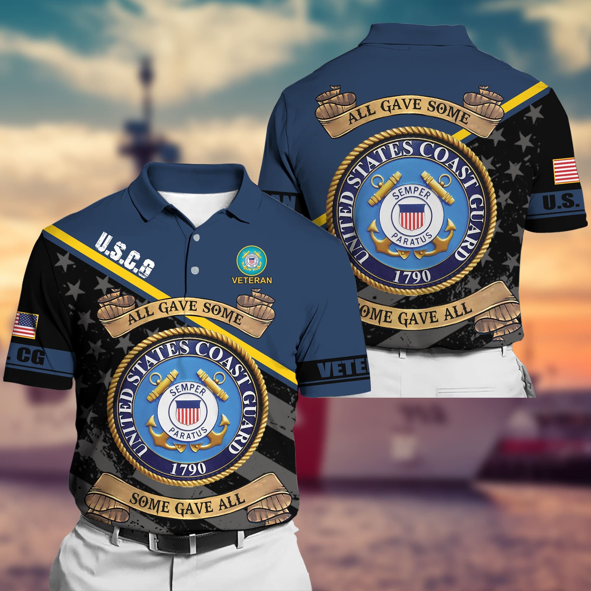 Premium Unique US Multiple Service Polo Shirt TVN110201
