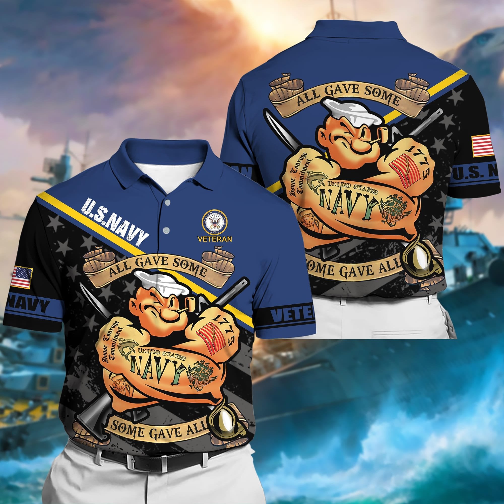 Premium Unique US Multiple Service Polo Shirt TVN110201