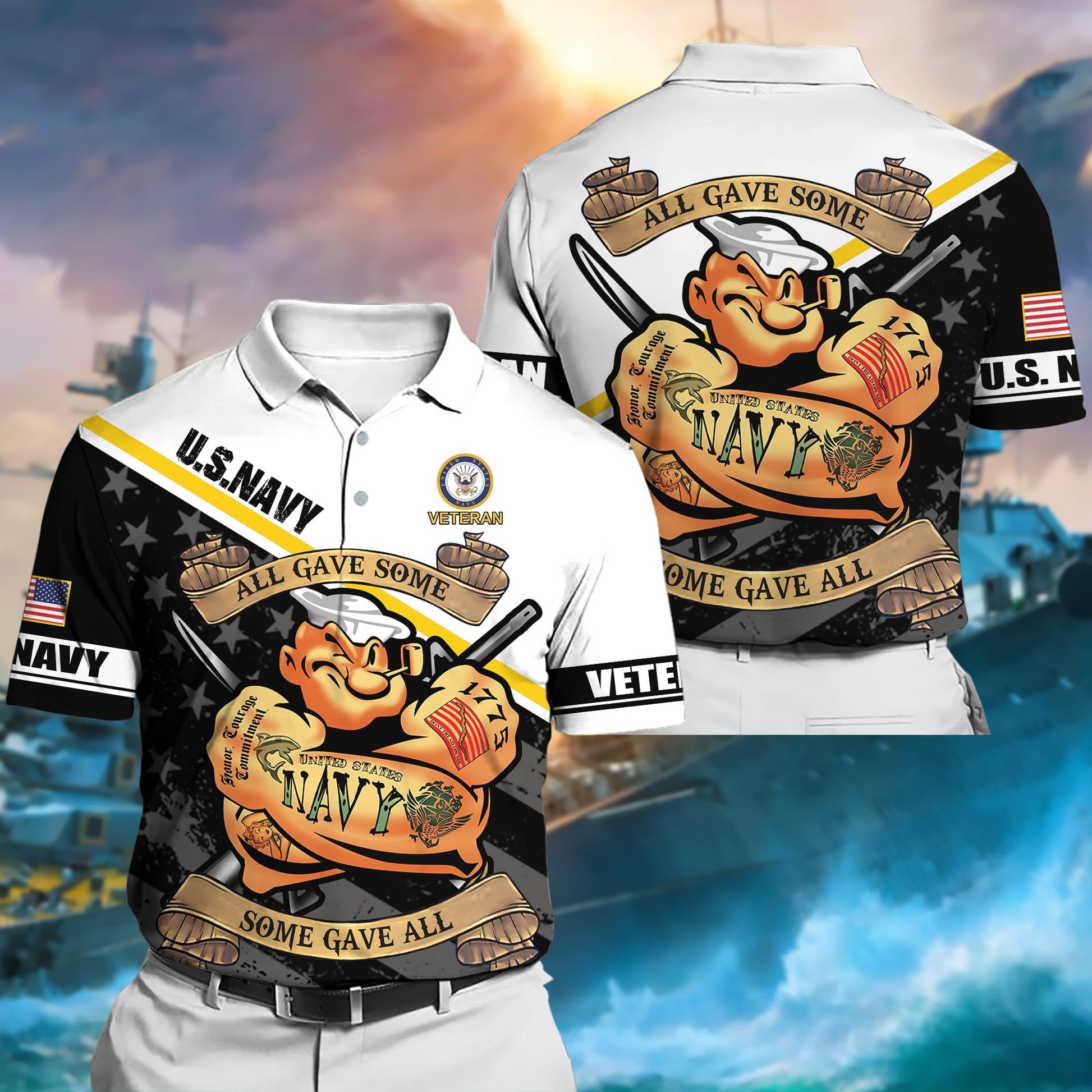 Premium Unique US Multiple Service Polo Shirt TVN110201