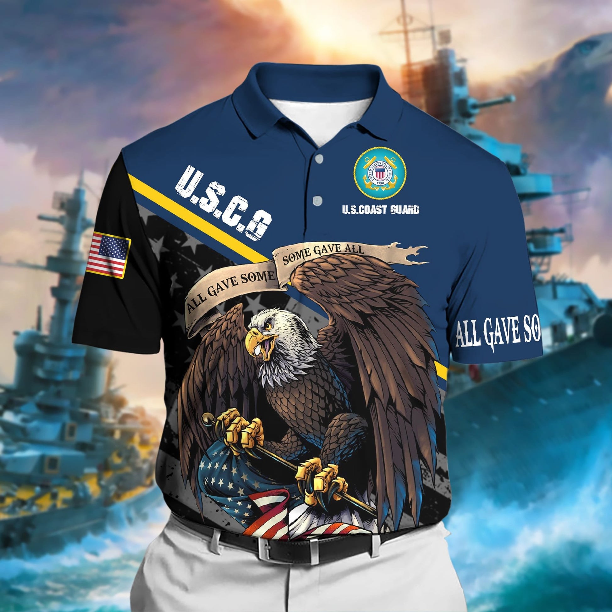 Premium U.S Multiple Service Veteran Polo Shirt TVN11020401