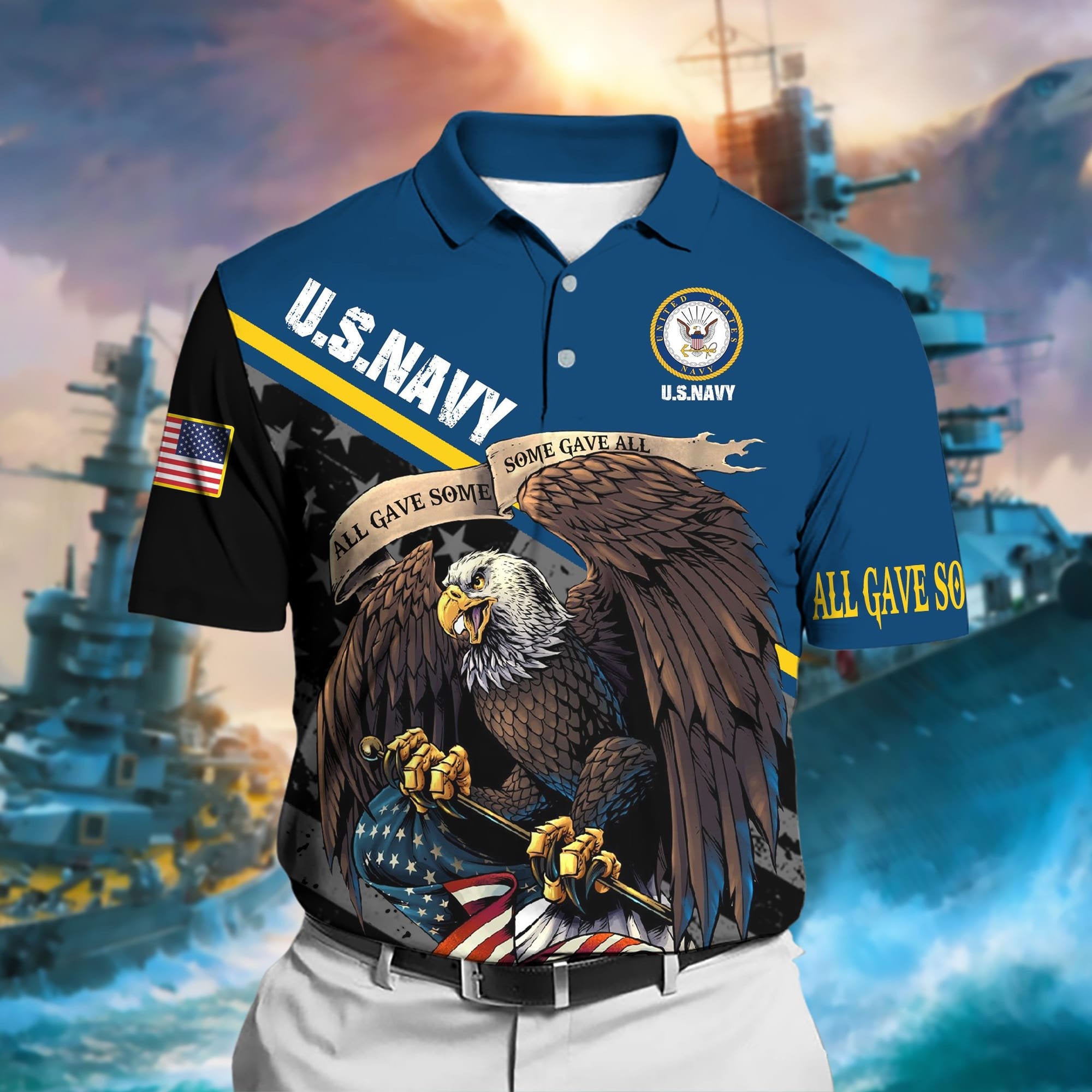 Premium U.S Multiple Service Veteran Polo Shirt TVN11020401