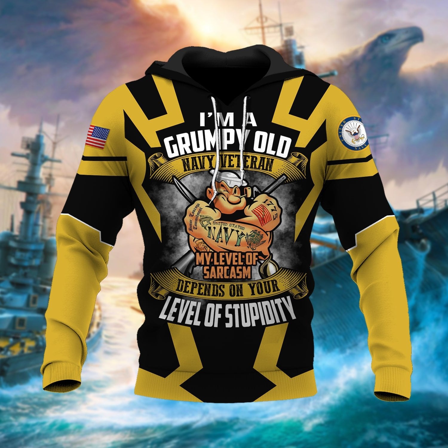 Unique I Am A Grumpy Old Navy Veteran Hoodie PVC090205