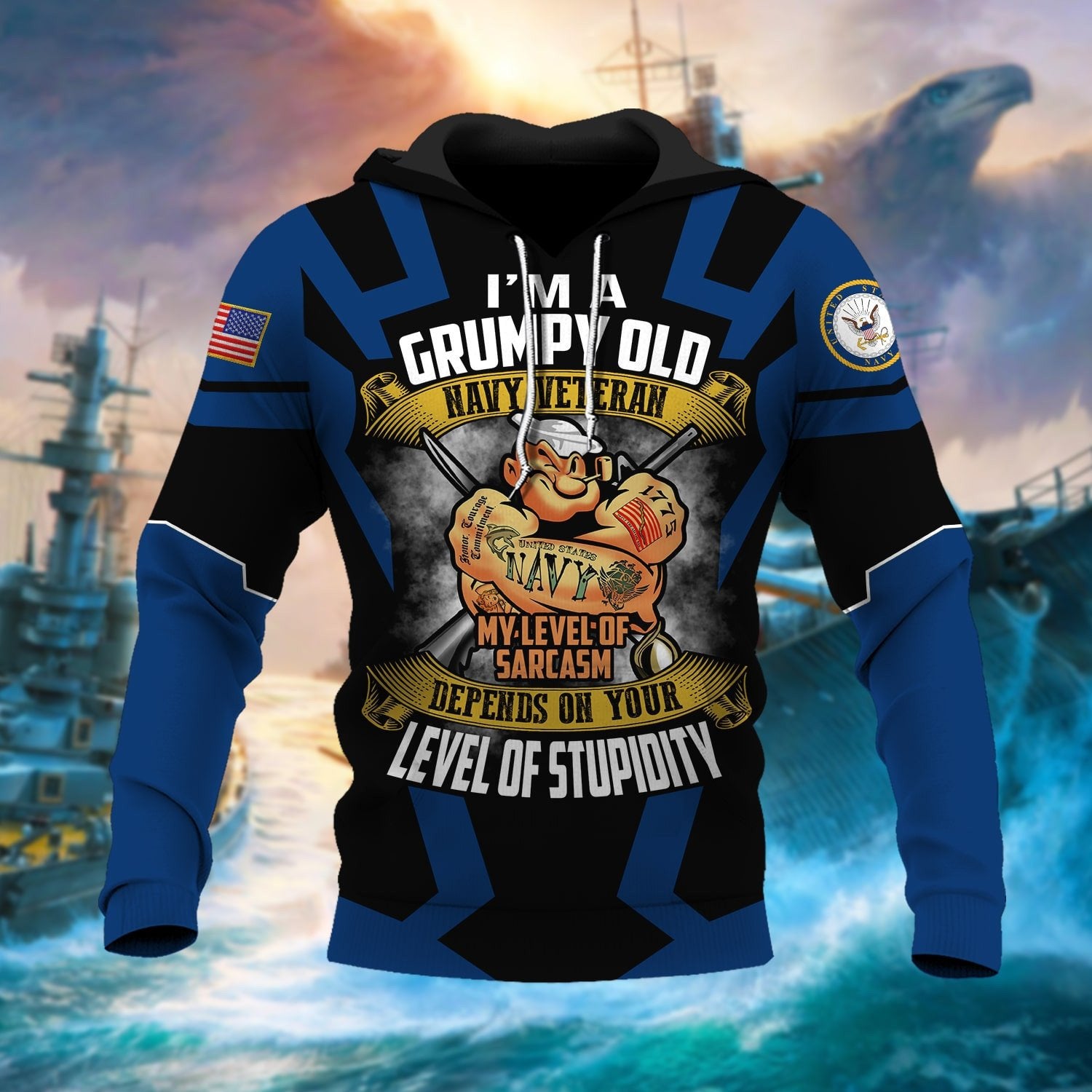 Unique I Am A Grumpy Old Navy Veteran Hoodie PVC090205