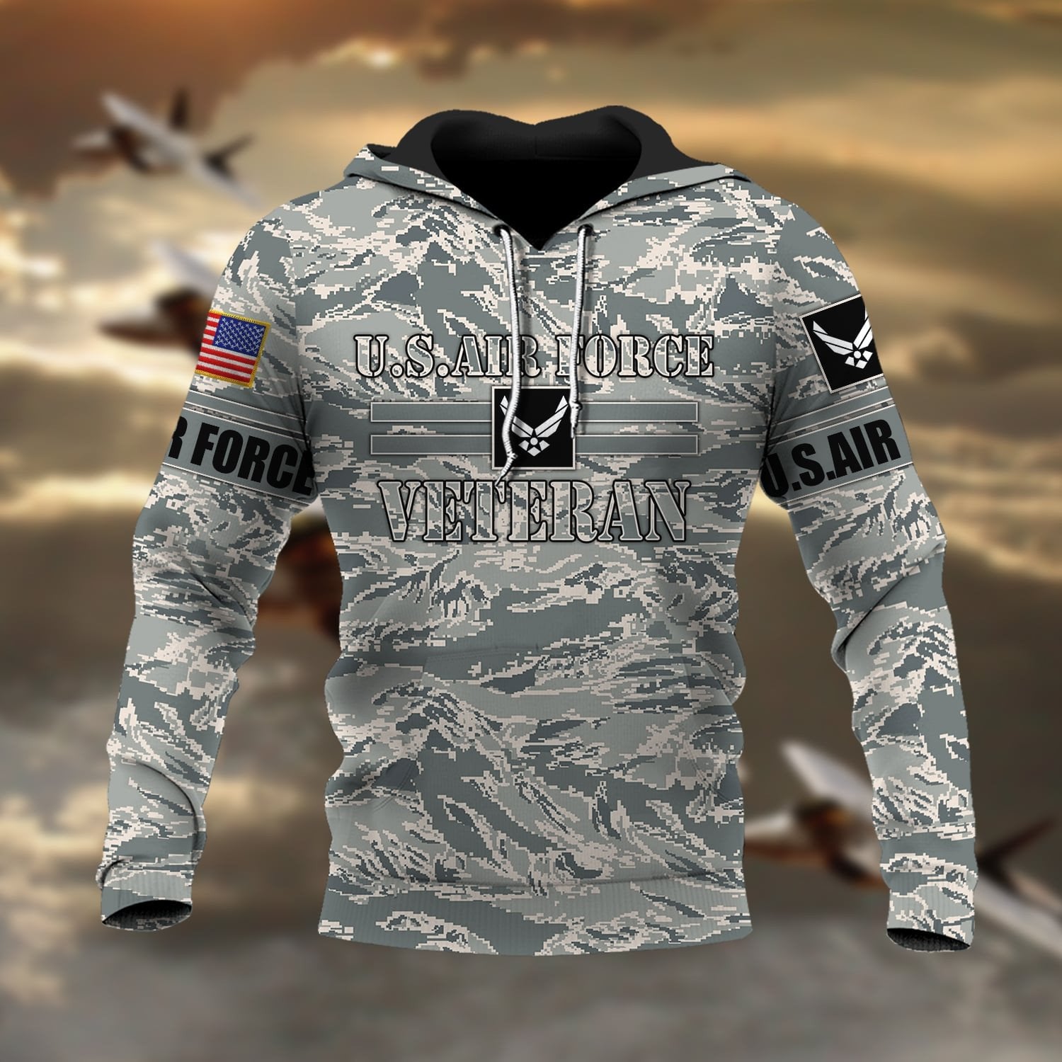 Premium U.S Multiple Service Veteran Hoodie PVC180202