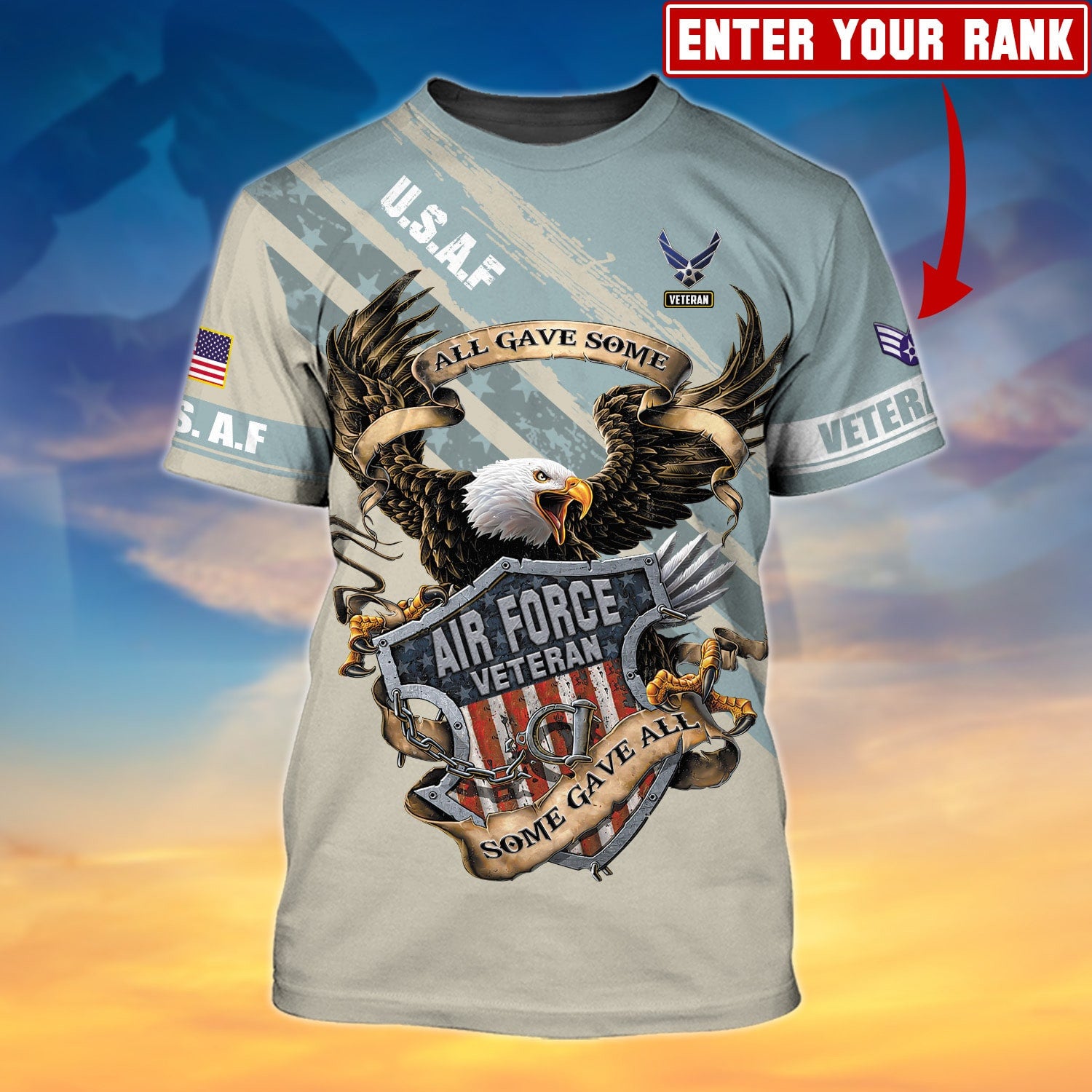 Premium Personalised U.S Multiple Service Veteran T-Shirt PVC250201