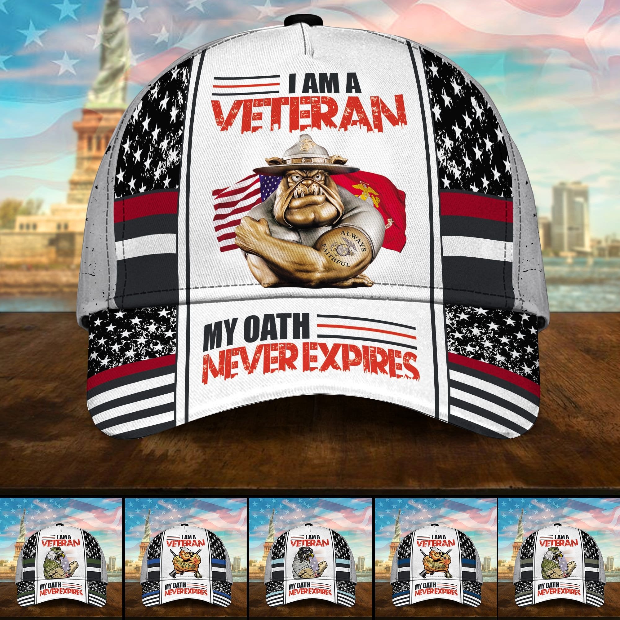 Premium U.S Multiple Service Veteran 3D Cap PVC260201