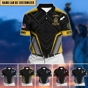 Premium Personalised U.S Multiple Service Veteran Polo Shirt PVC240205