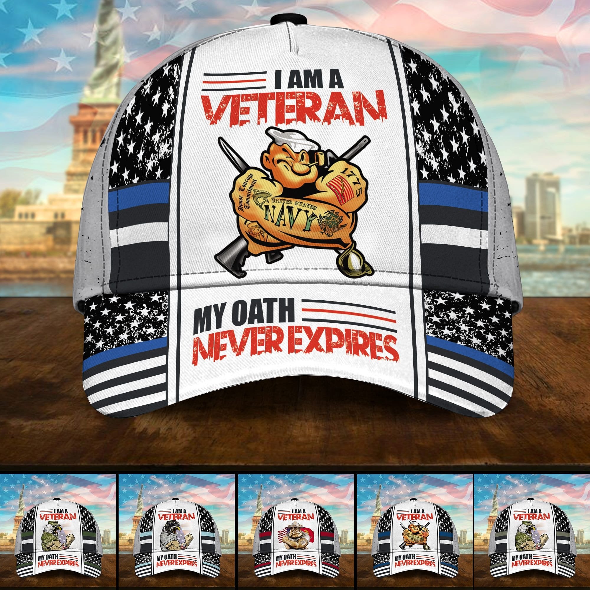 Premium U.S Multiple Service Veteran 3D Cap PVC260201