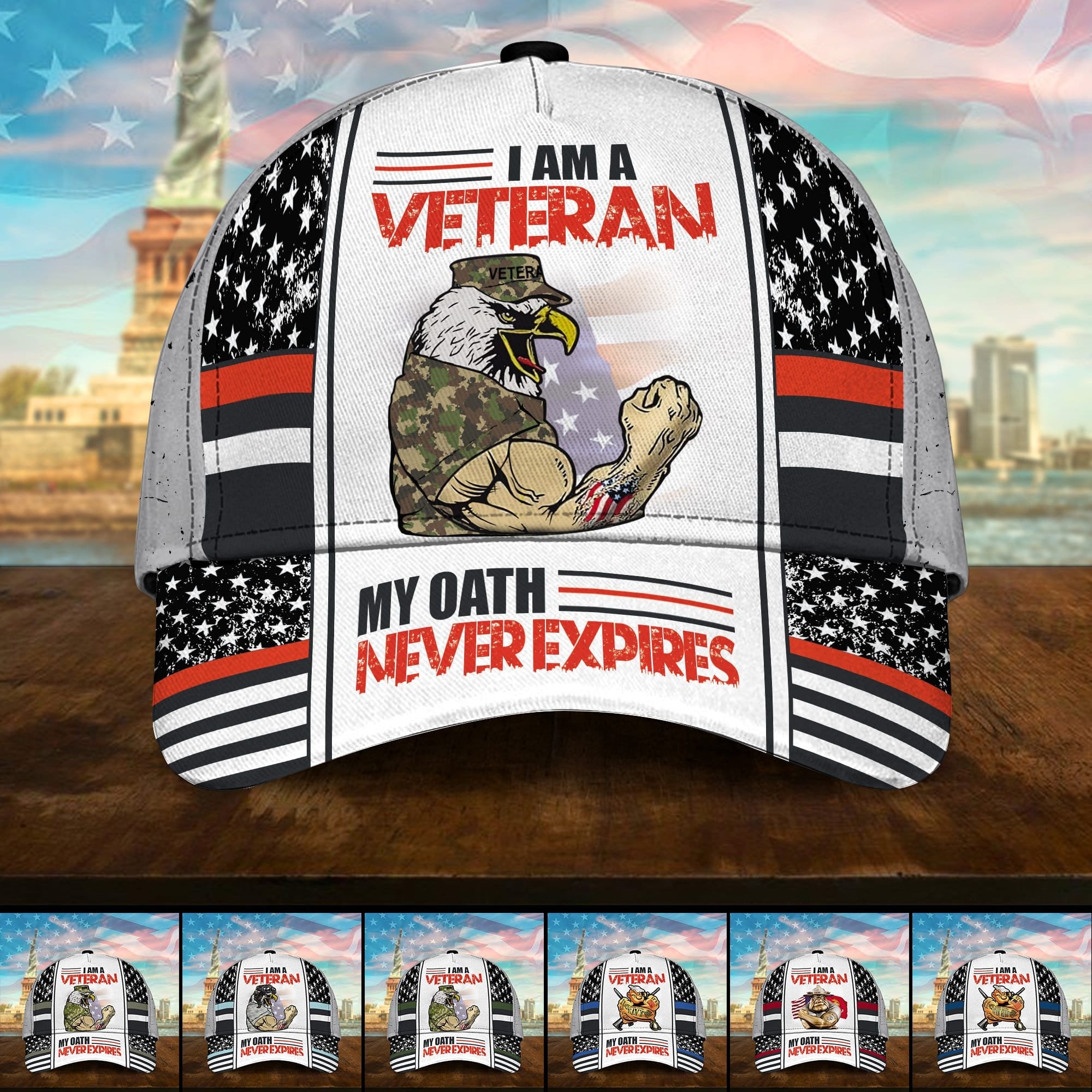 Premium U.S Multiple Service Veteran 3D Cap PVC260201