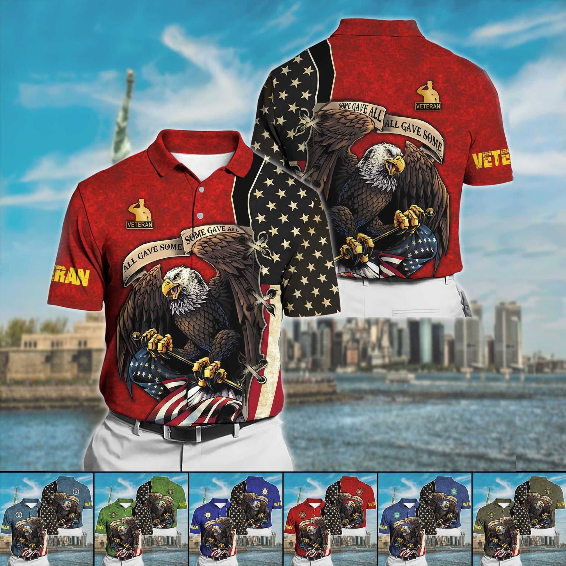 Premium U.S Multiple Service Veteran Polo Shirt PVC220204