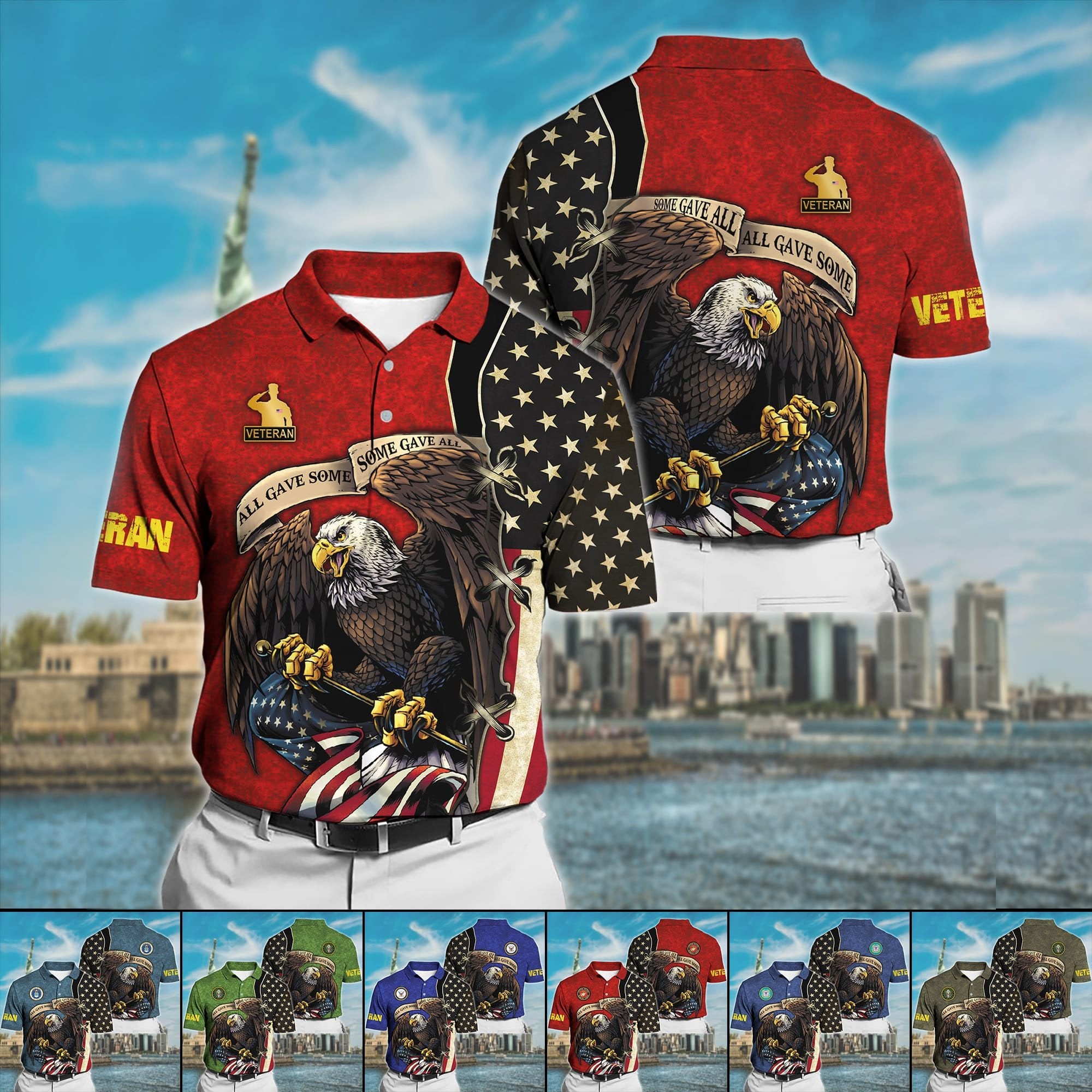 Premium U.S Multiple Service Veteran Polo Shirt PVC220204