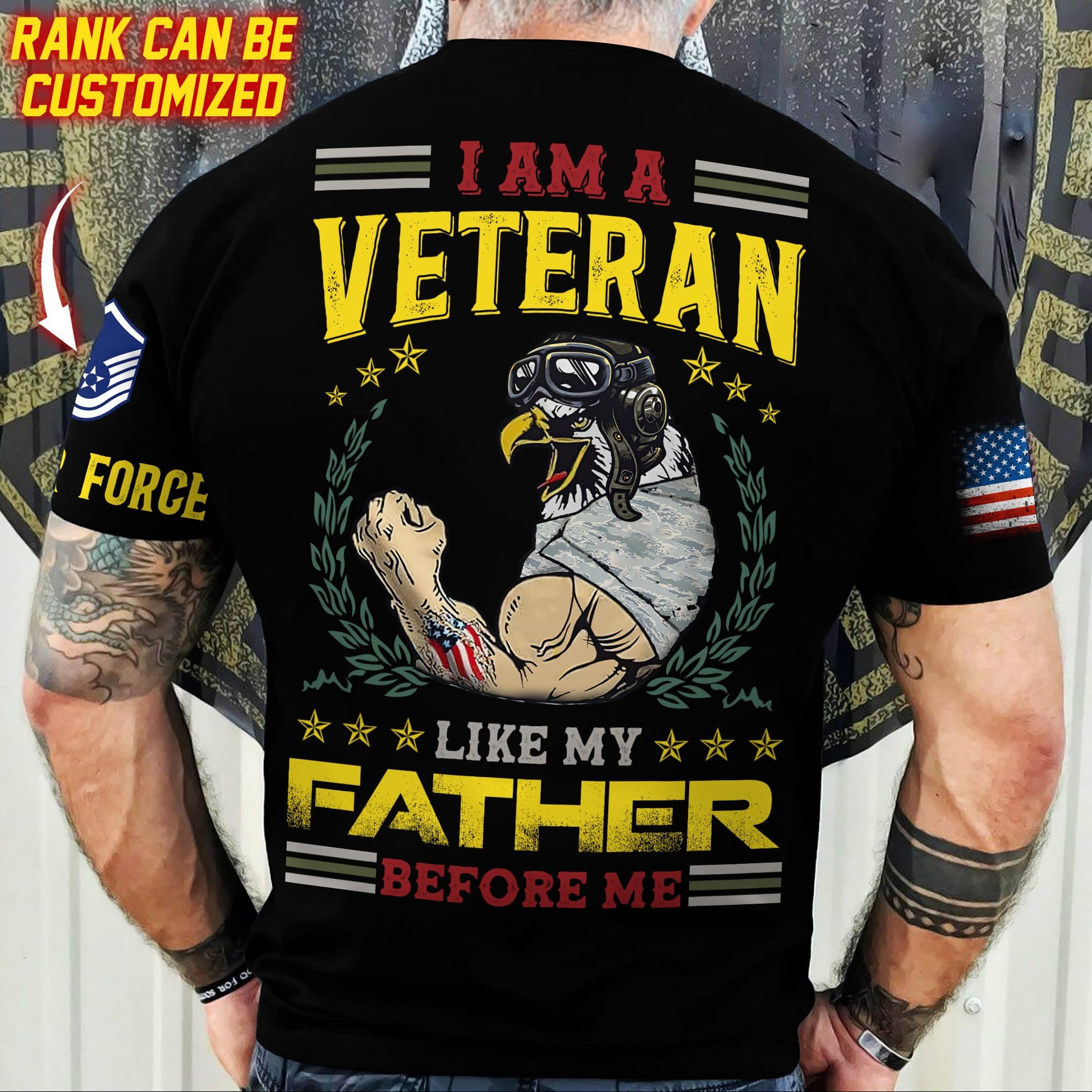 Premium Personalised Multiple US Military Services Veteran T-Shirt PVC030302