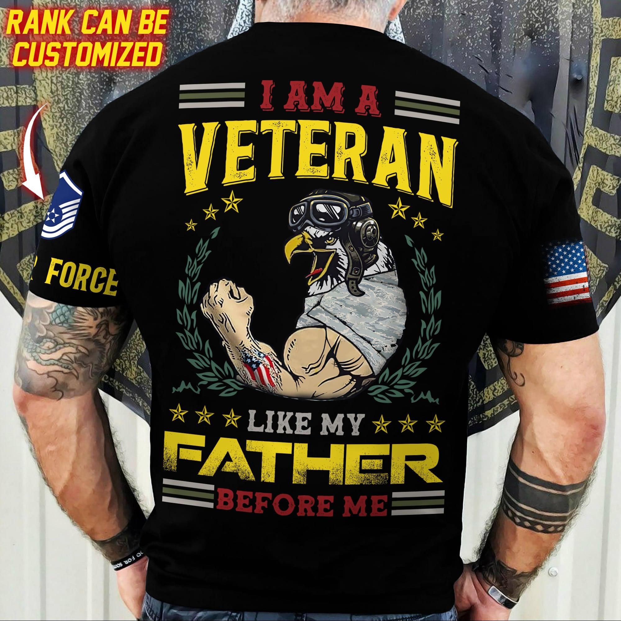 Premium Personalised Multiple US Military Services Veteran T-Shirt PVC030302