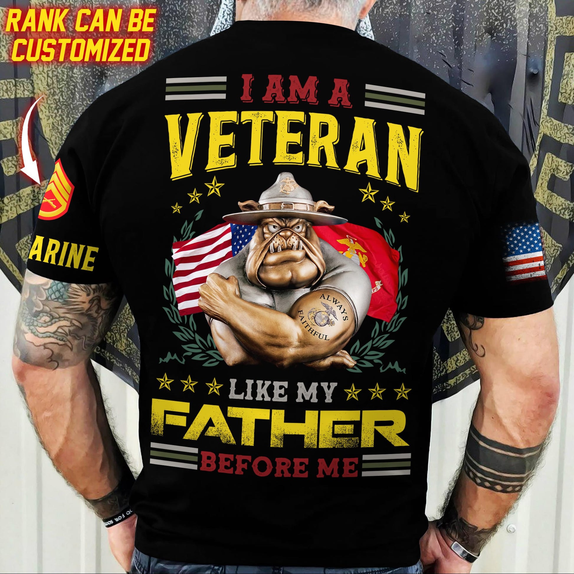 Premium Personalised Multiple US Military Services Veteran T-Shirt PVC030302