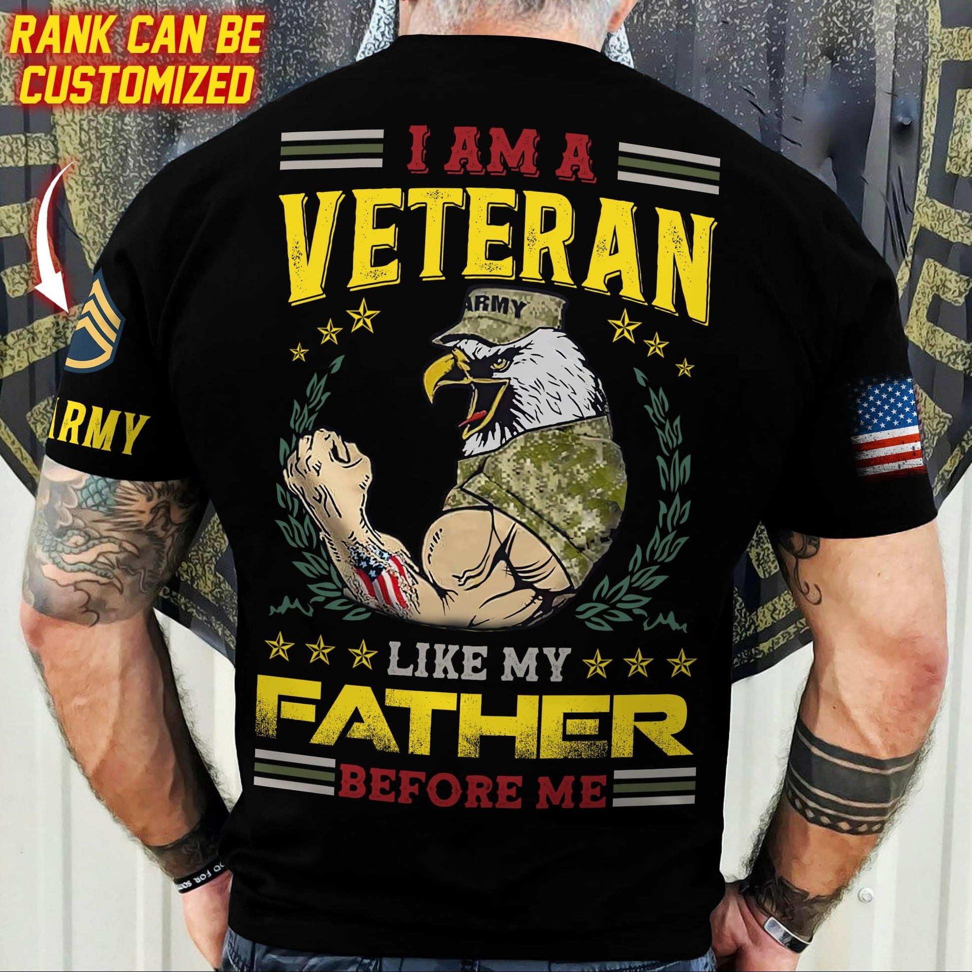 Premium Personalised Multiple US Military Services Veteran T-Shirt PVC030302