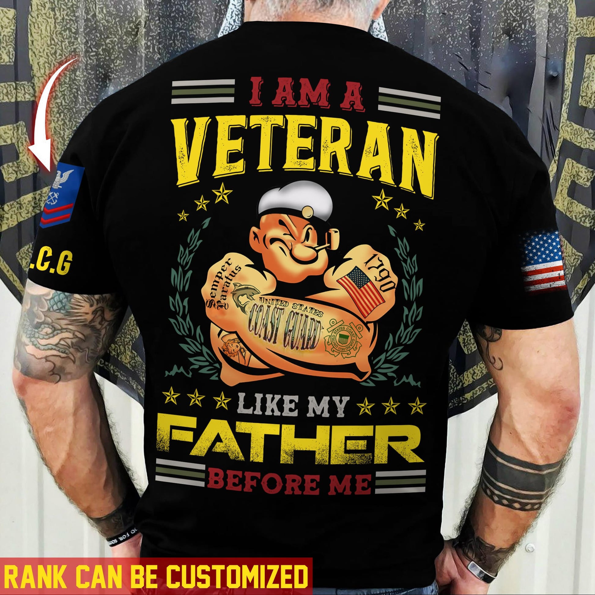 Premium Personalised Multiple US Military Services Veteran T-Shirt PVC030302